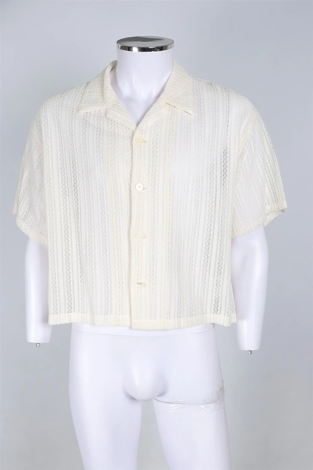 JIEDA CREAM MEN'S COTTON SHIRT SMALL - Image 2