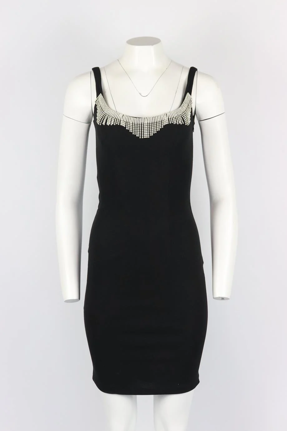 JIKI MONTE CARLO CREATIONS VINTAGE EMBELLISHED JERSEY MINI DRESS FR 36 UK 8 - Image 2