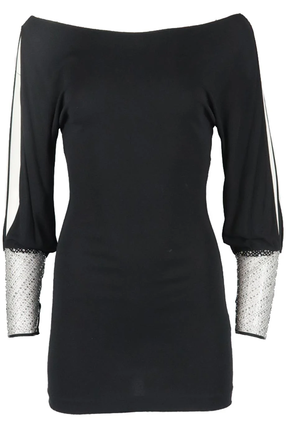 JIKI MONTE CARLO CREATIONS VINTAGE EMBELLISHED JERSEY MINI DRESS XSMALL