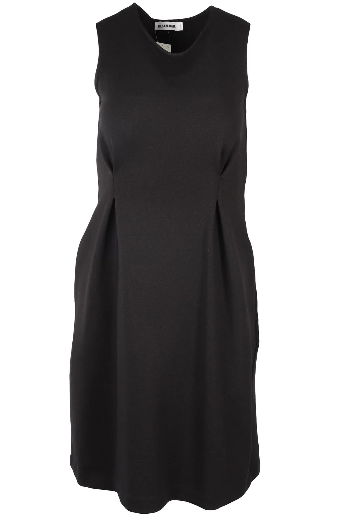 JIL SANDER BLACK KNIT MINI DRESS FR 36 UK 8