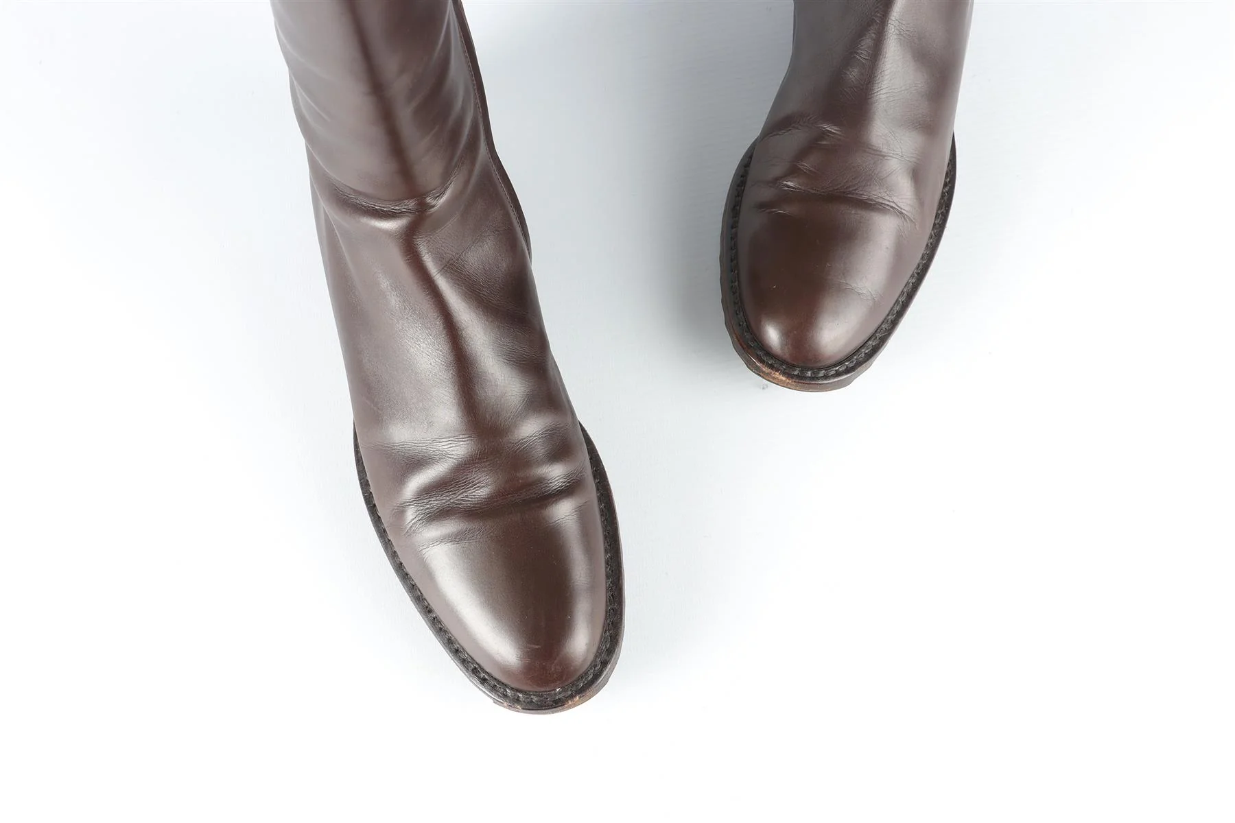 JIL SANDER BROWN LEATHER KNEE HIGH BOOTS EU 38.5 UK 5.5 US 8.5 - Image 4