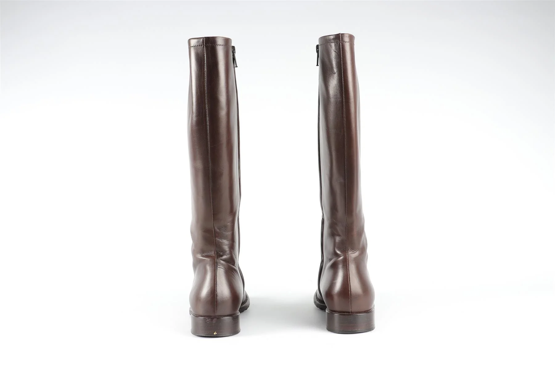 JIL SANDER BROWN LEATHER KNEE HIGH BOOTS EU 38.5 UK 5.5 US 8.5 - Image 5