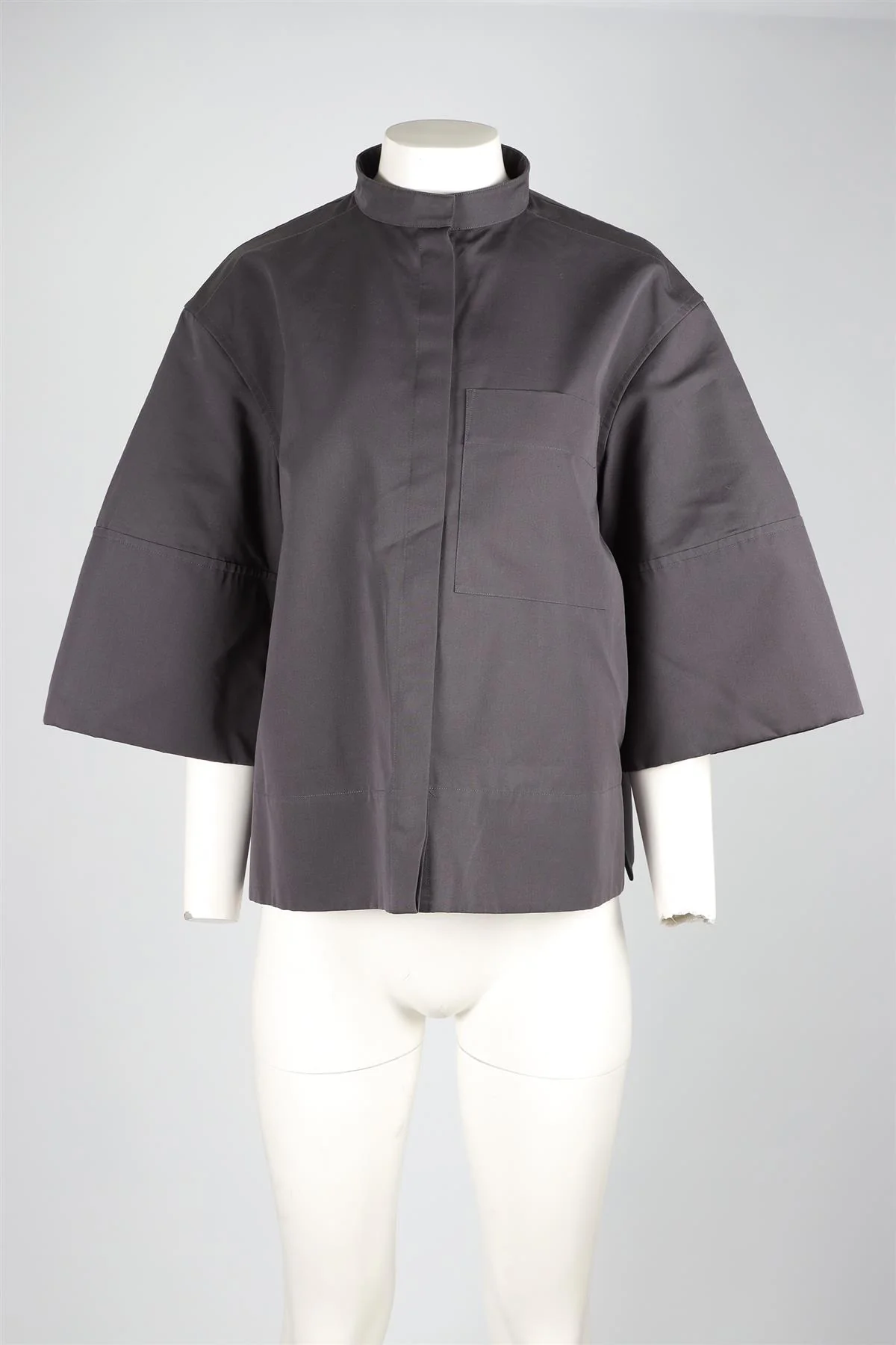 JIL SANDER GREY COTTON SHIRT FR 36 UK 8 - Image 2