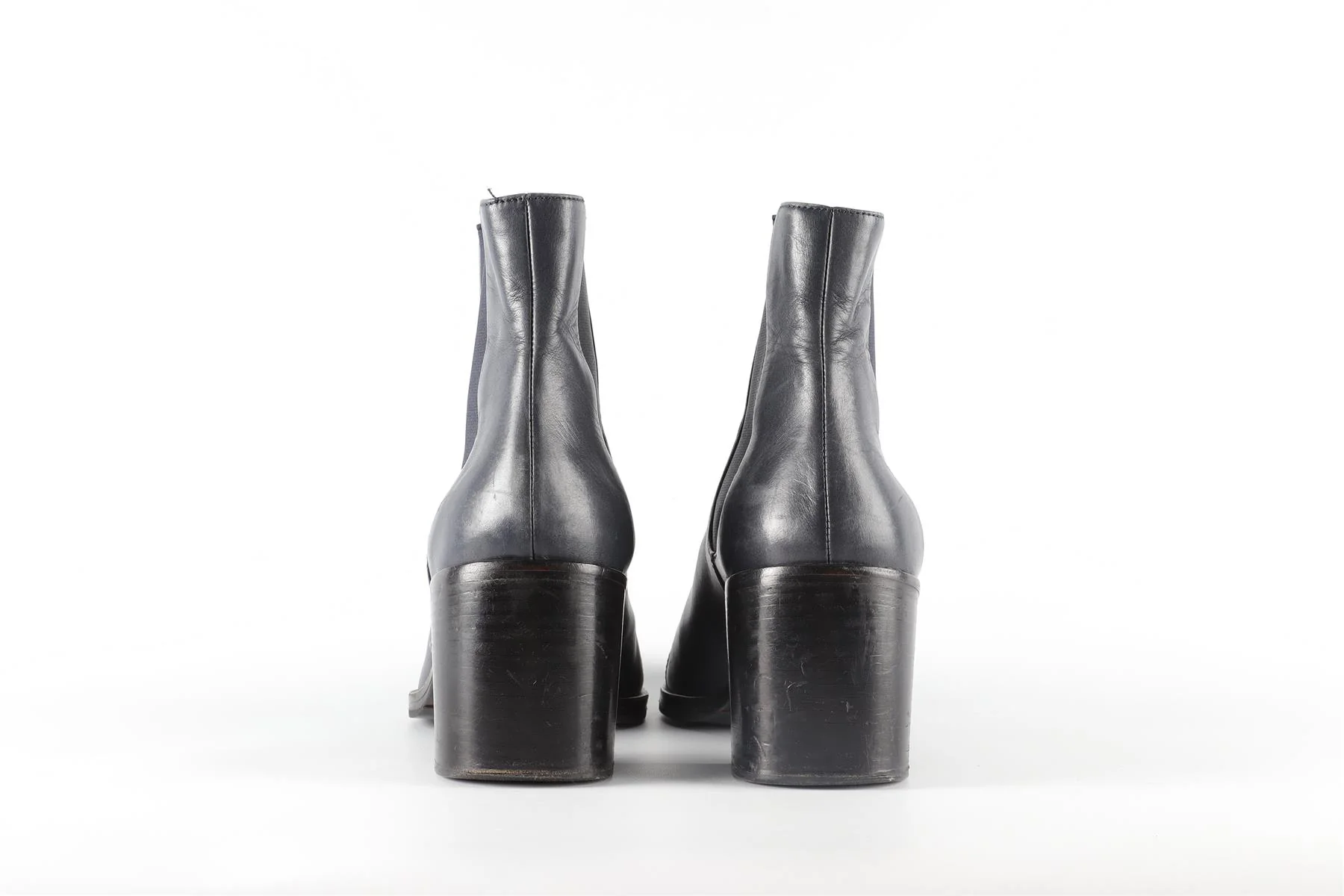 JIL SANDER NAVY LEATHER ANKLE BOOTS EU 40 UK 7 US 10 - Image 5
