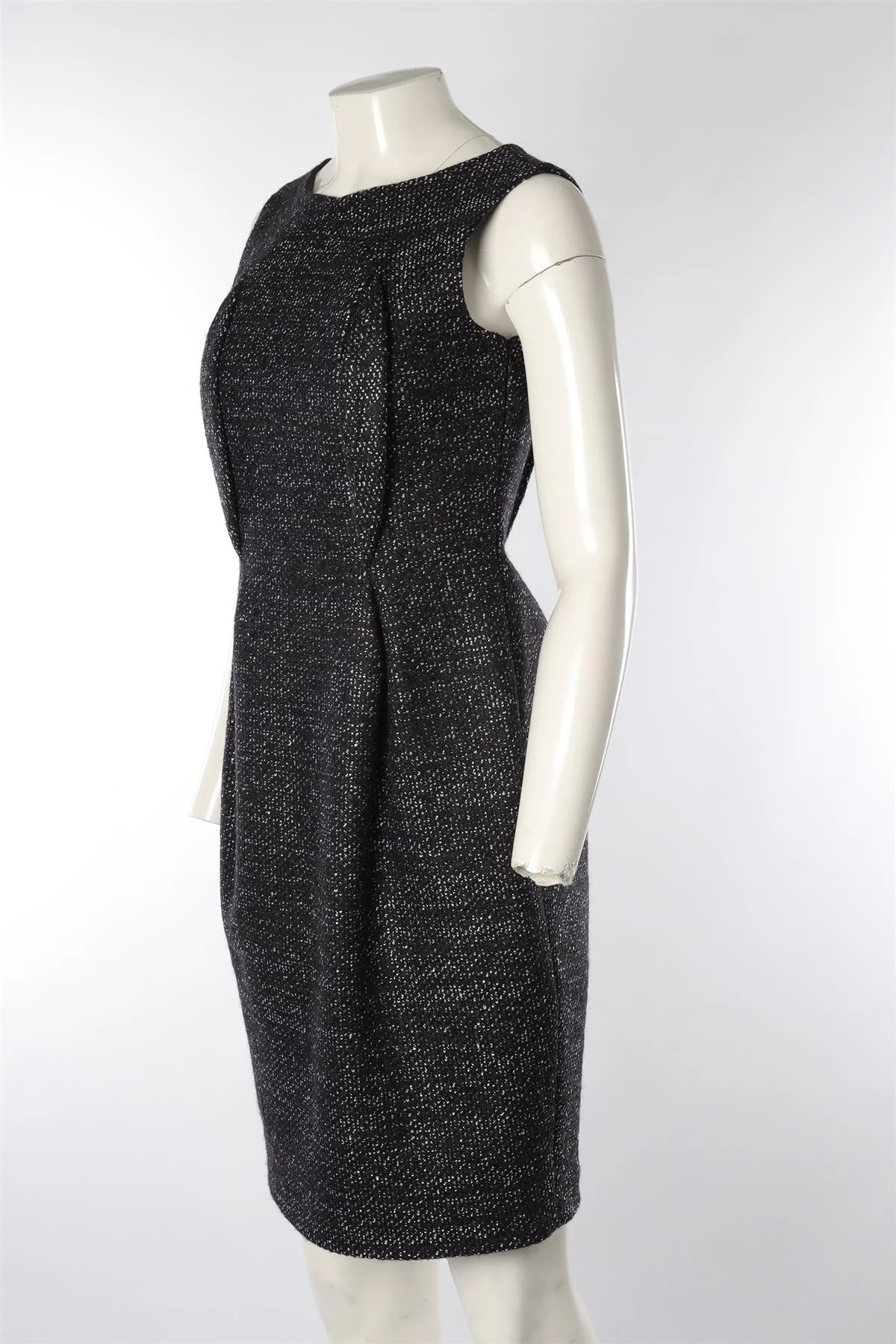 JIL SANDER NAVY WOOL MIDI DRESS EU 34 UK 6 - Image 3