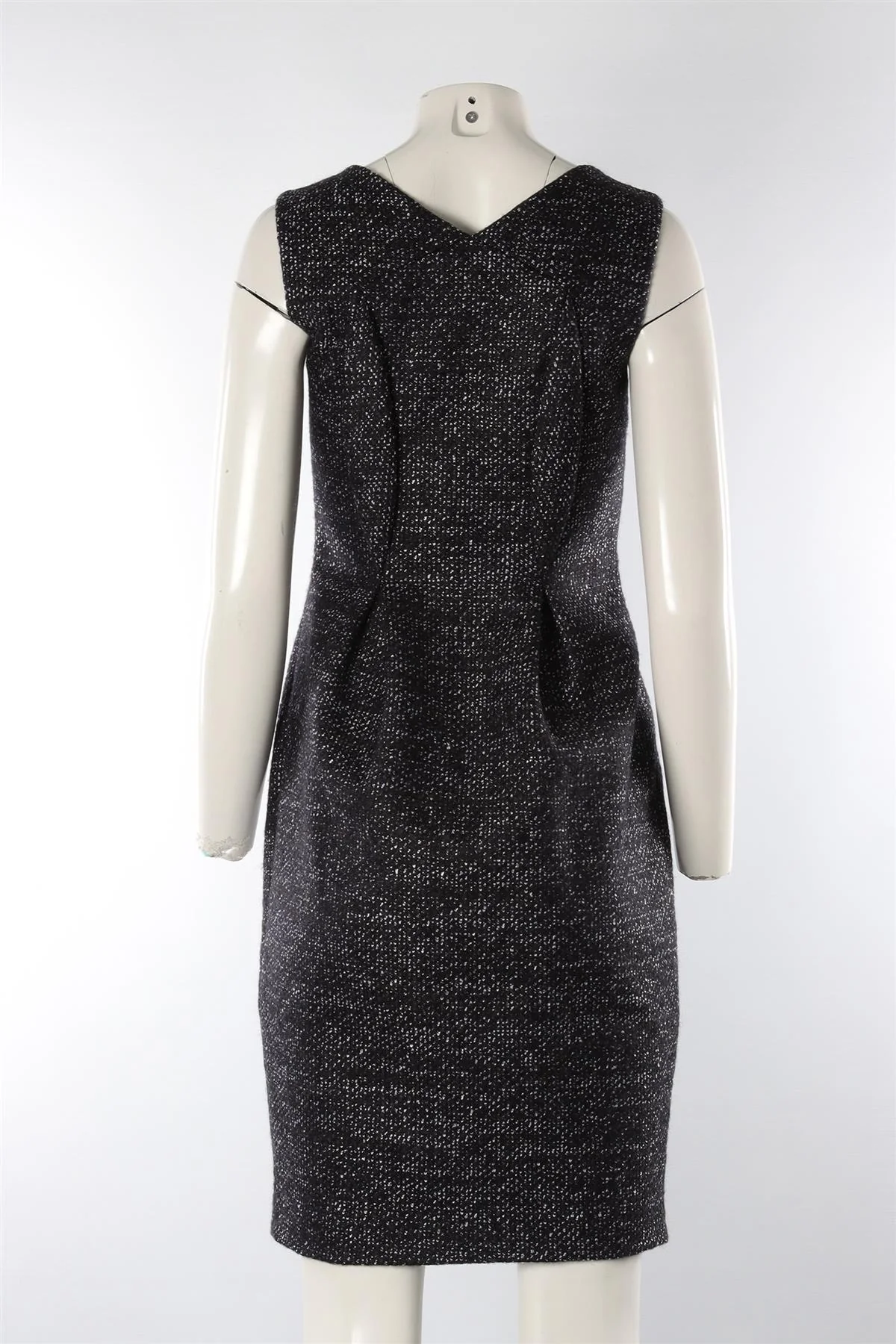 JIL SANDER NAVY WOOL MIDI DRESS EU 34 UK 6 - Image 4