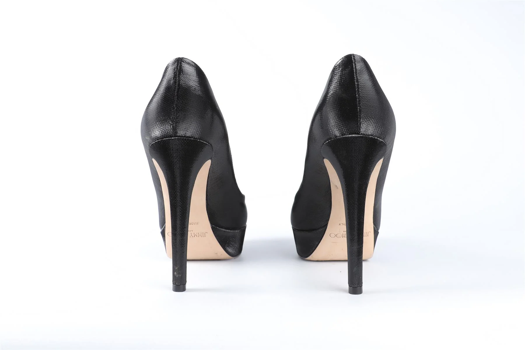 JIMMY CHOO BLACK FABRIC PLATFORM PUMPS EU 37 UK 4 US 7 - Image 5