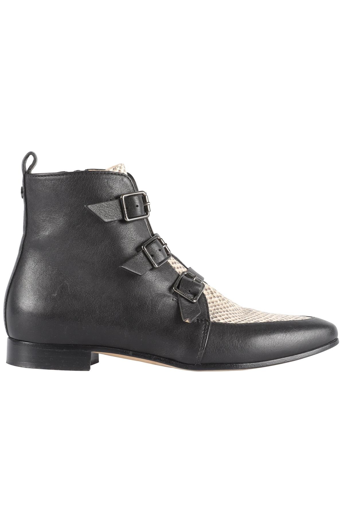 JIMMY CHOO BLACK LEATHER ANKLE BOOTS EU 38.5 UK 5.5 US 8.5 - Image 7