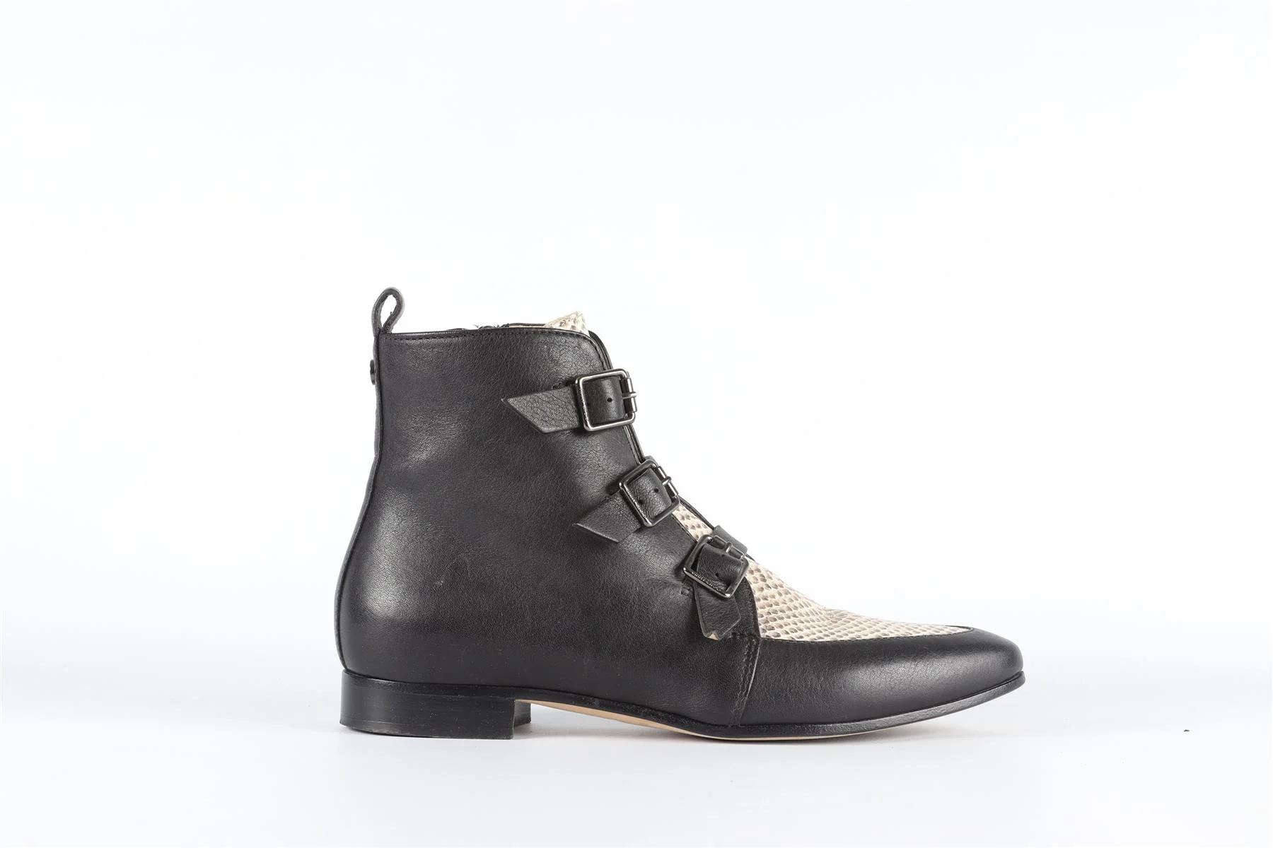JIMMY CHOO BLACK LEATHER ANKLE BOOTS EU 38.5 UK 5.5 US 8.5 - Image 8