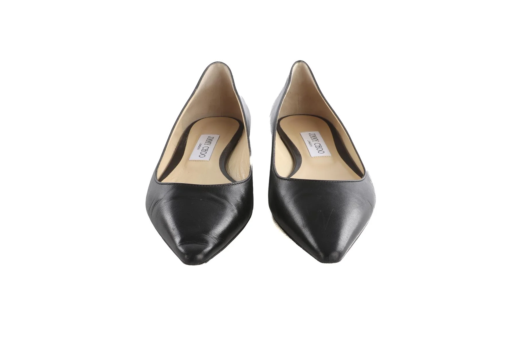JIMMY CHOO BLACK LEATHER BALLET FLATS EU 38 UK 5 US 8 - Image 3