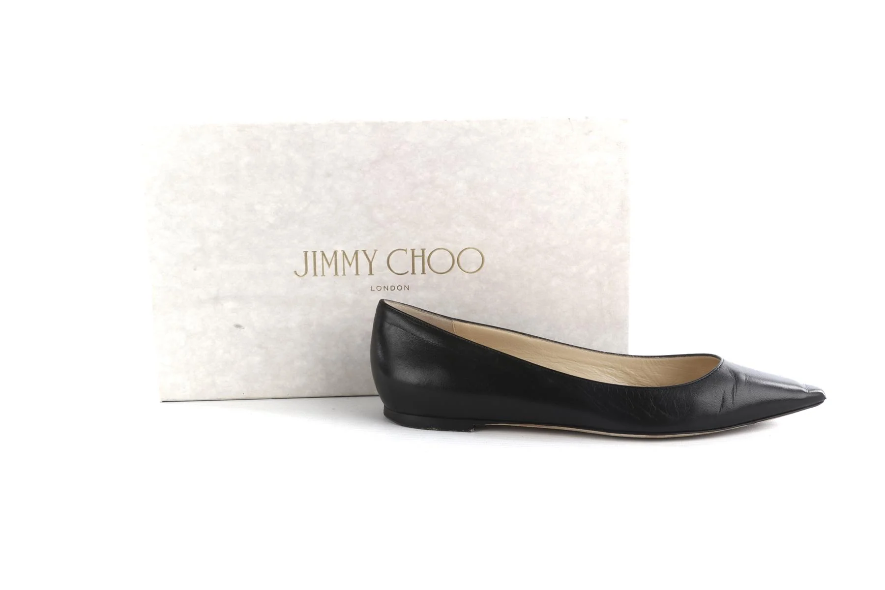 JIMMY CHOO BLACK LEATHER BALLET FLATS EU 38 UK 5 US 8 - Image 7