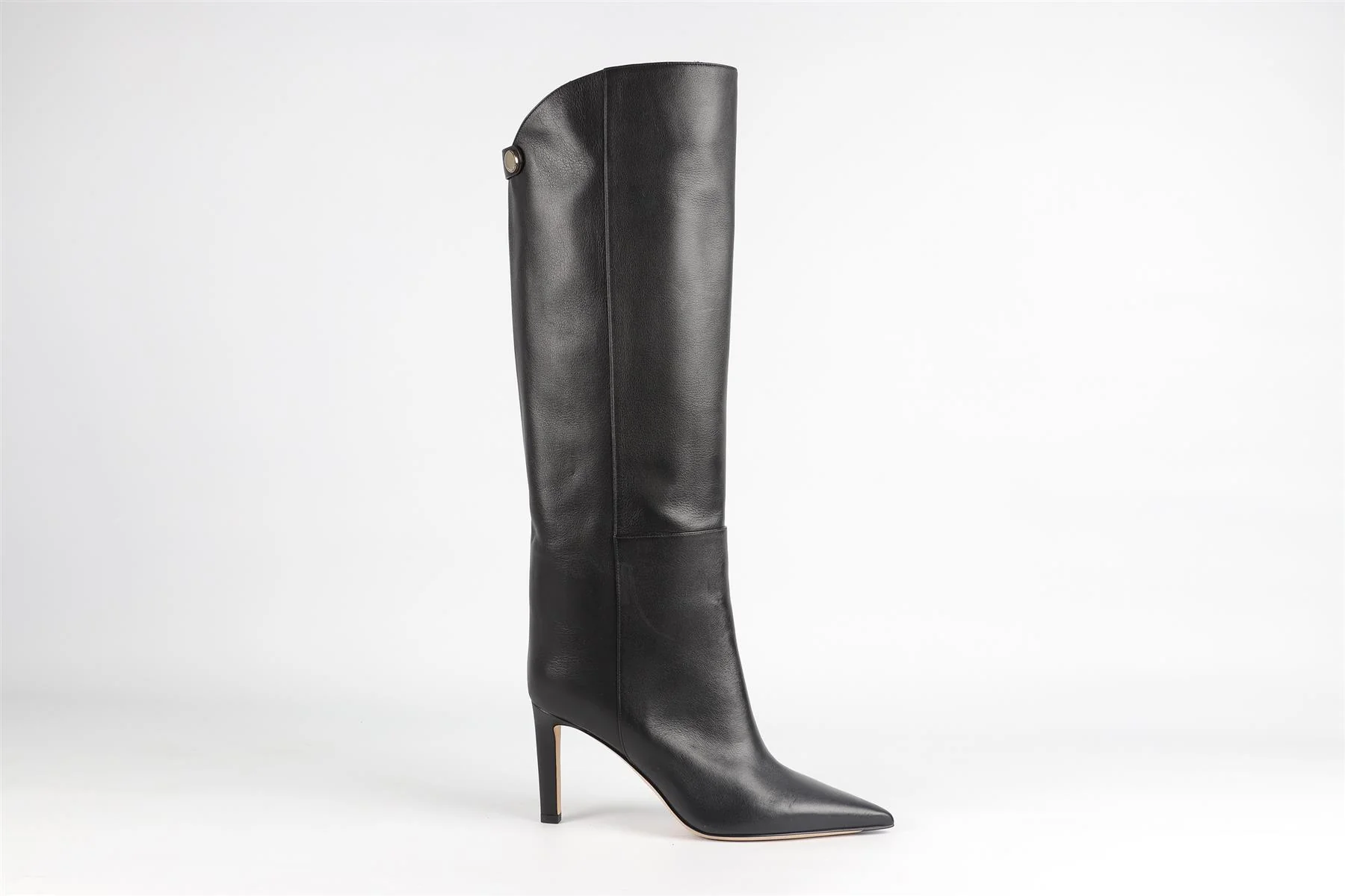 JIMMY CHOO BLACK LEATHER KNEE HIGH BOOTS EU 38 UK 5 US 8 - Image 2