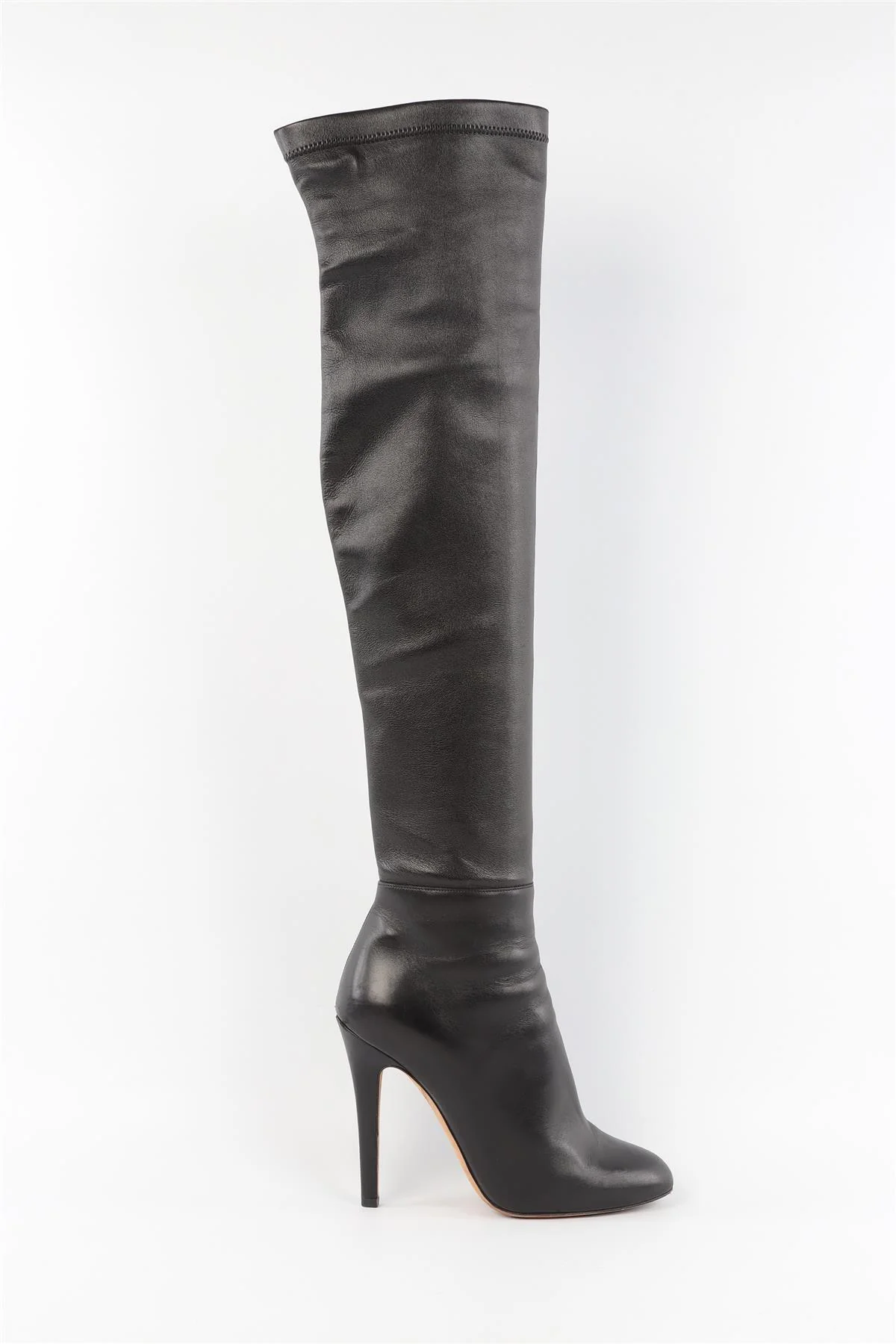 JIMMY CHOO BLACK LEATHER OVER THE KNEE HIGH BOOTS EU 38 UK 5 US 8 - Image 2