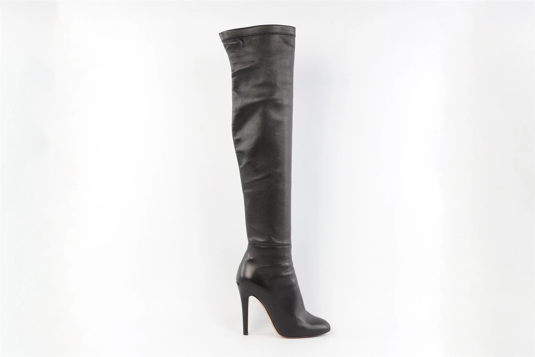 JIMMY CHOO BLACK LEATHER OVER THE KNEE HIGH BOOTS EU 38 UK 5 US 8 - Image 4