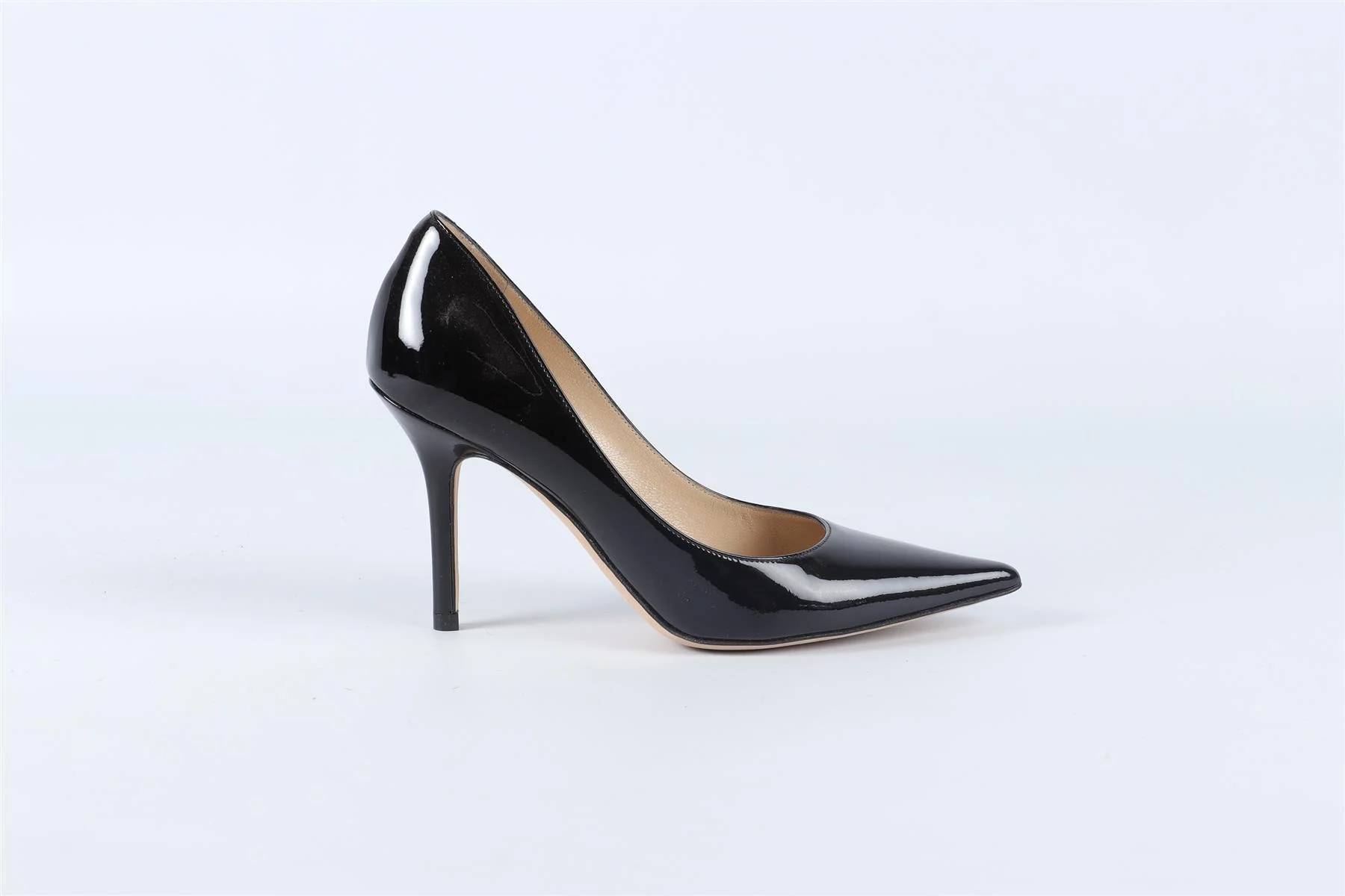 JIMMY CHOO BLACK PATENT LEATHER PUMPS EU 34 UK 1 US 4 - Image 2