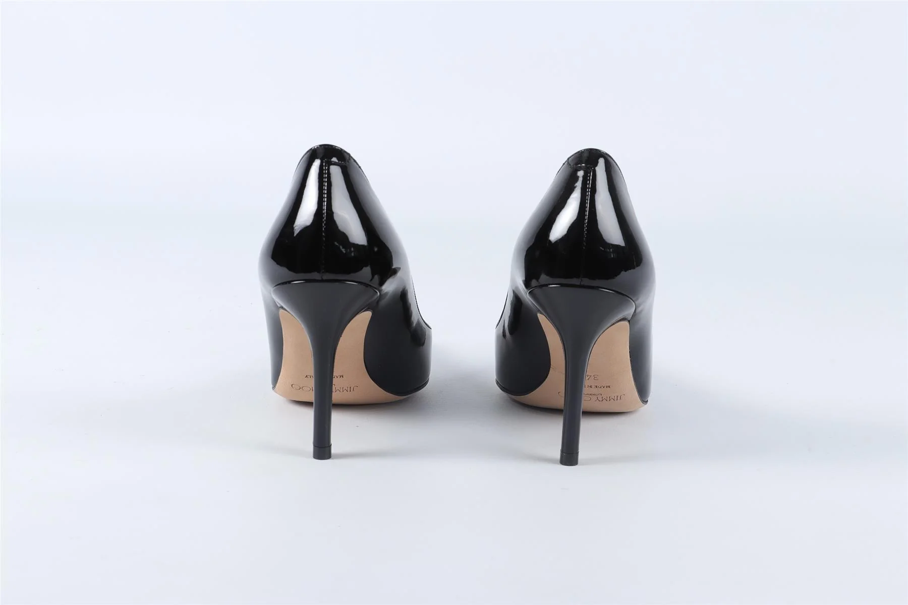 JIMMY CHOO BLACK PATENT LEATHER PUMPS EU 34 UK 1 US 4 - Image 5