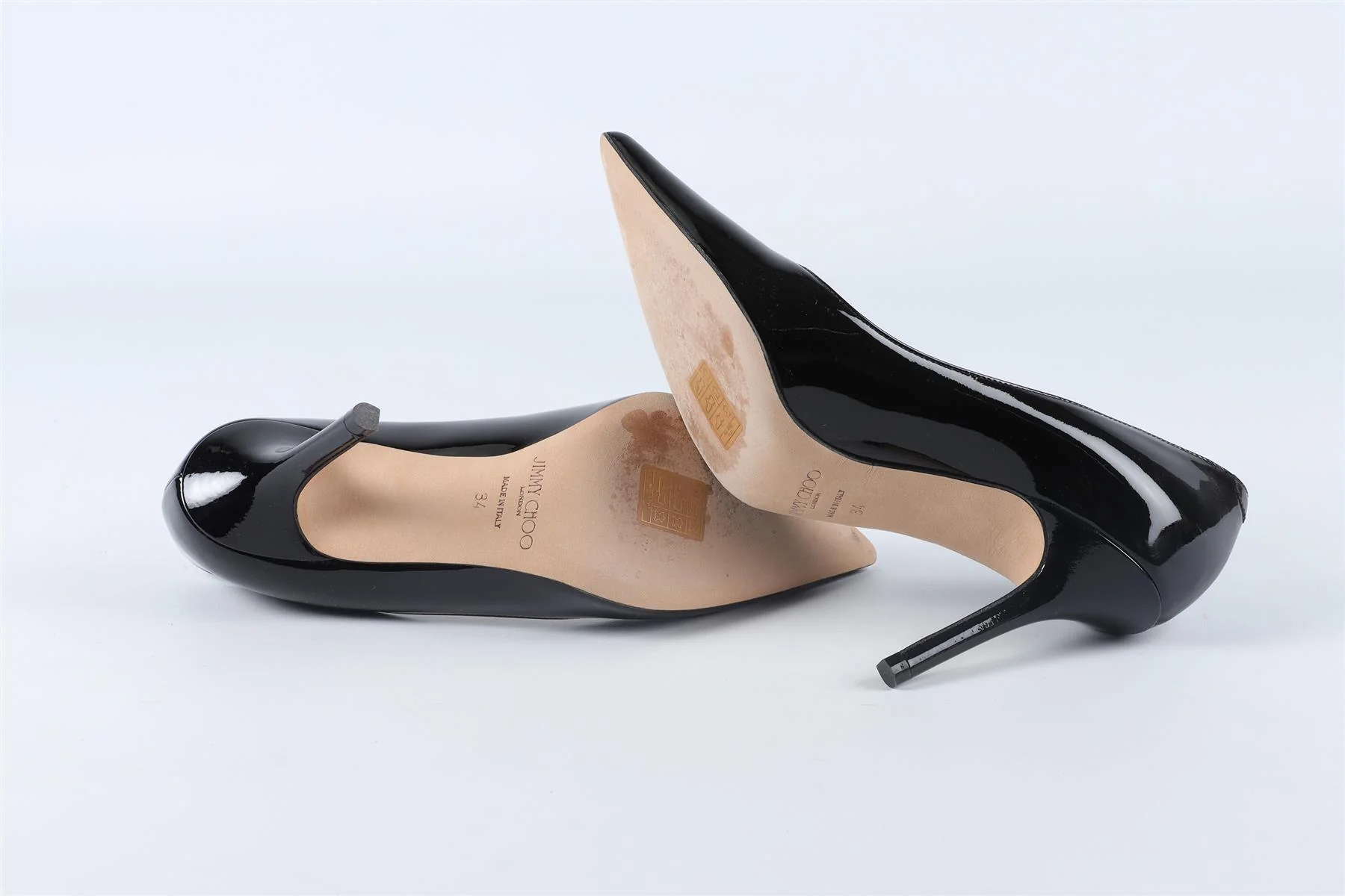 JIMMY CHOO BLACK PATENT LEATHER PUMPS EU 34 UK 1 US 4 - Image 6