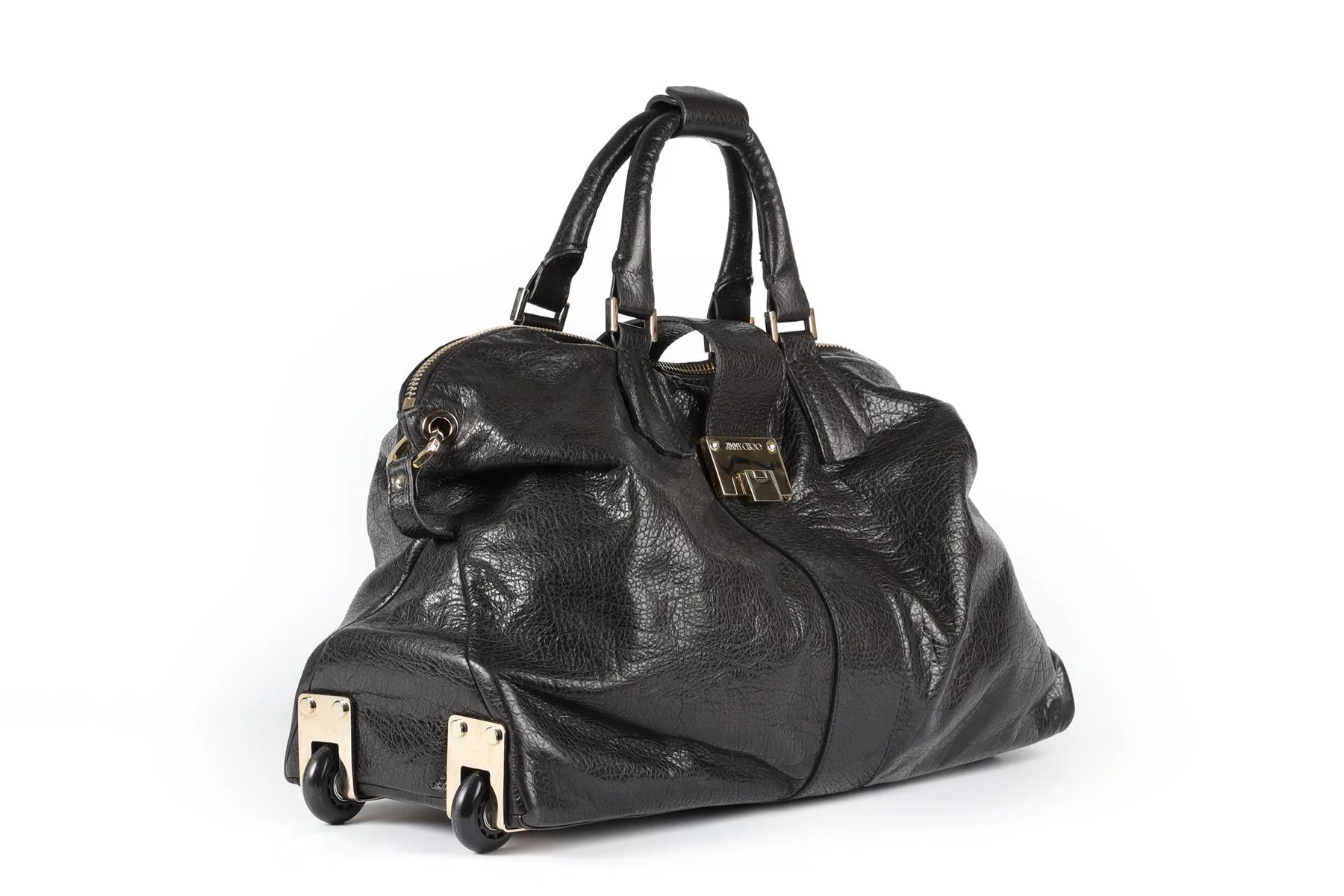 JIMMY CHOO BLACK RAPHAEL LEATHER SUITCASE - Image 3