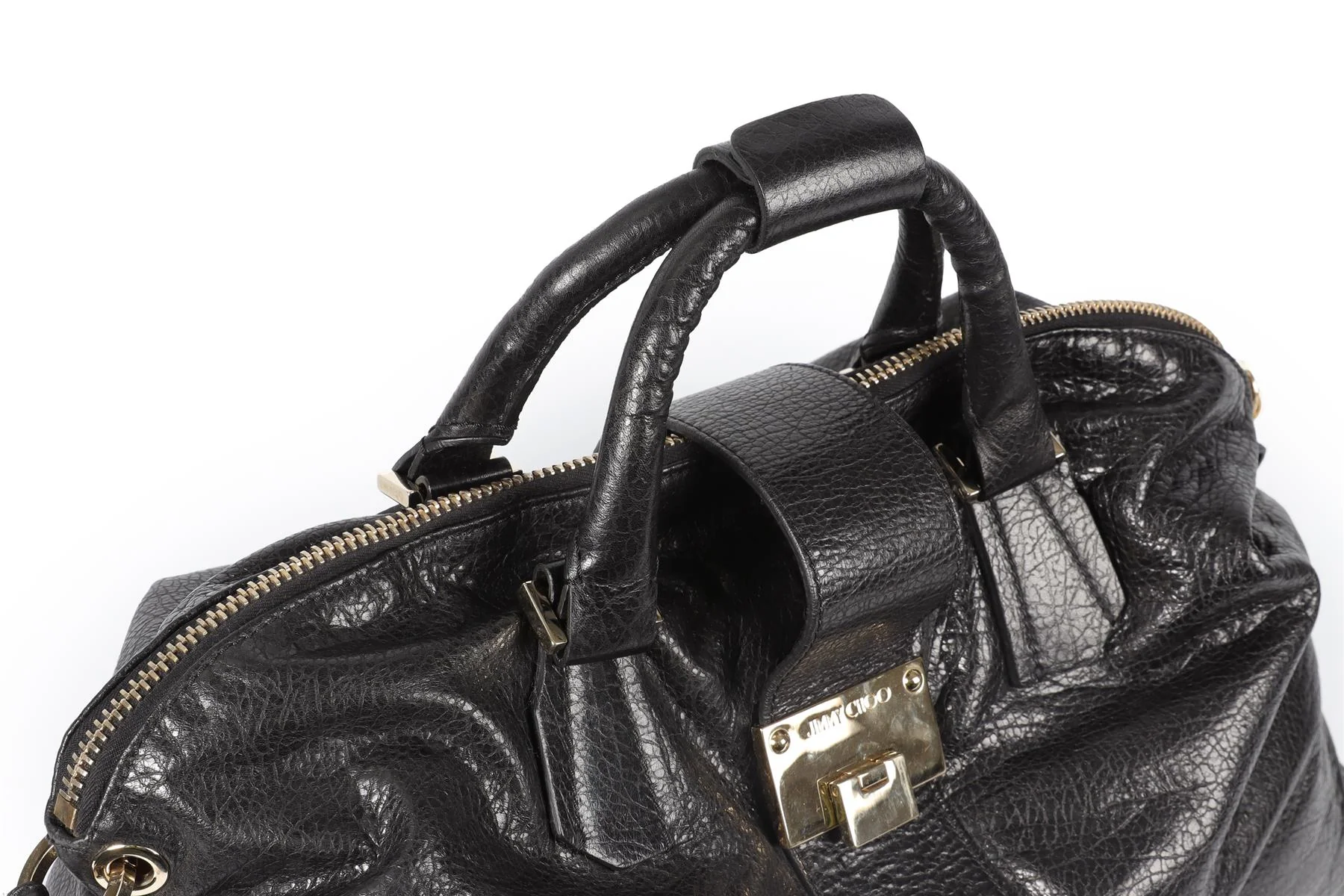 JIMMY CHOO BLACK RAPHAEL LEATHER SUITCASE - Image 9