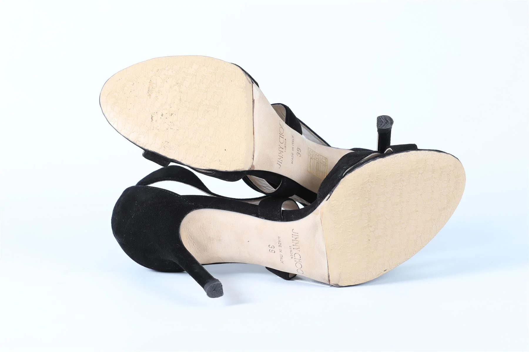JIMMY CHOO BLACK SUEDE SANDALS EU 39 UK 6 US 9 - Image 5