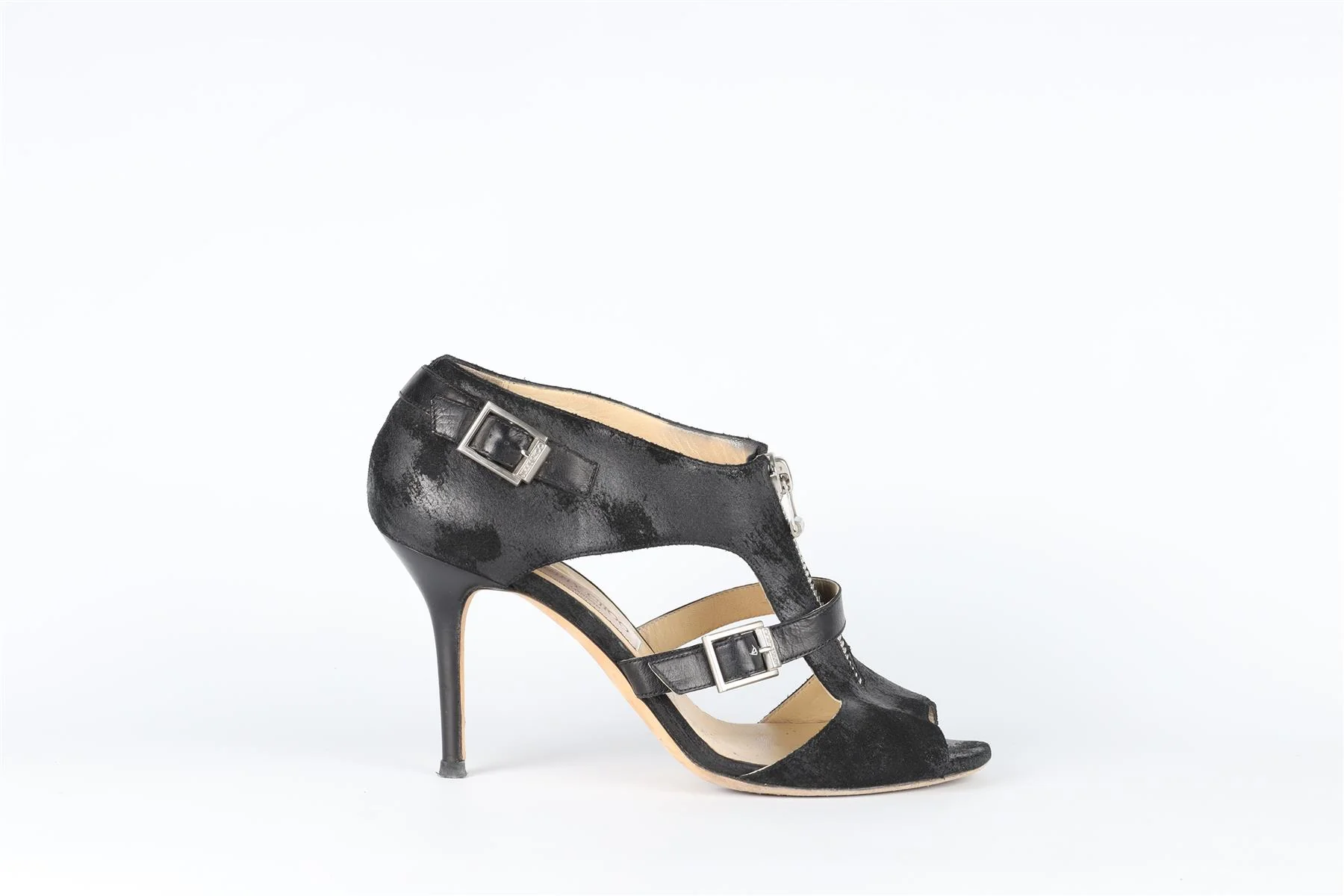 JIMMY CHOO BLACK SUEDE SANDALS EU 40 UK 7 US 10 - Image 2
