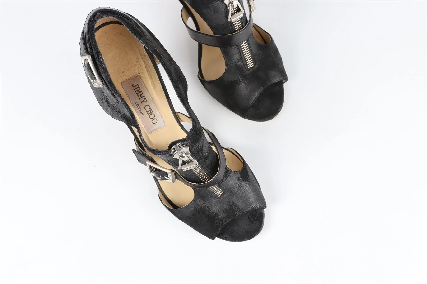 JIMMY CHOO BLACK SUEDE SANDALS EU 40 UK 7 US 10 - Image 4