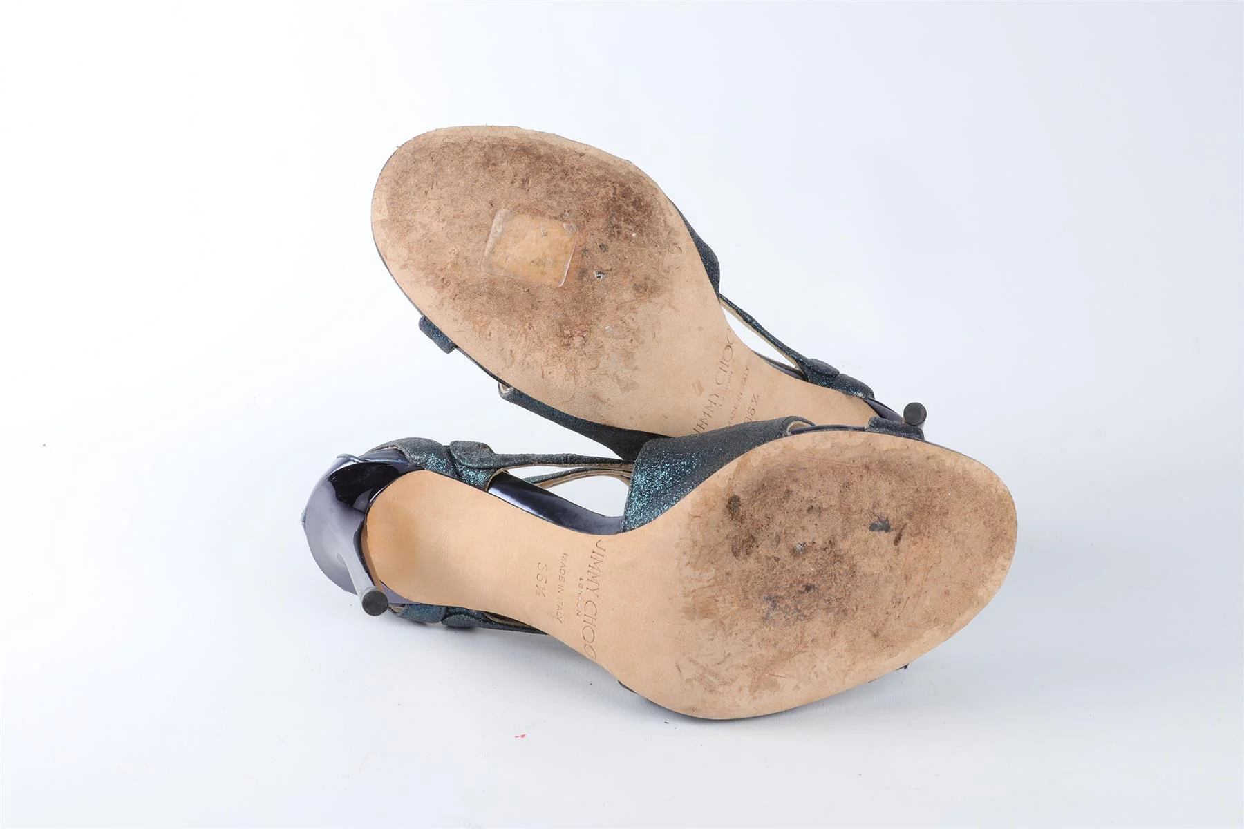 JIMMY CHOO BLUE GLITTER SANDALS EU 36.5 UK 3.5 US 6.5 - Image 6