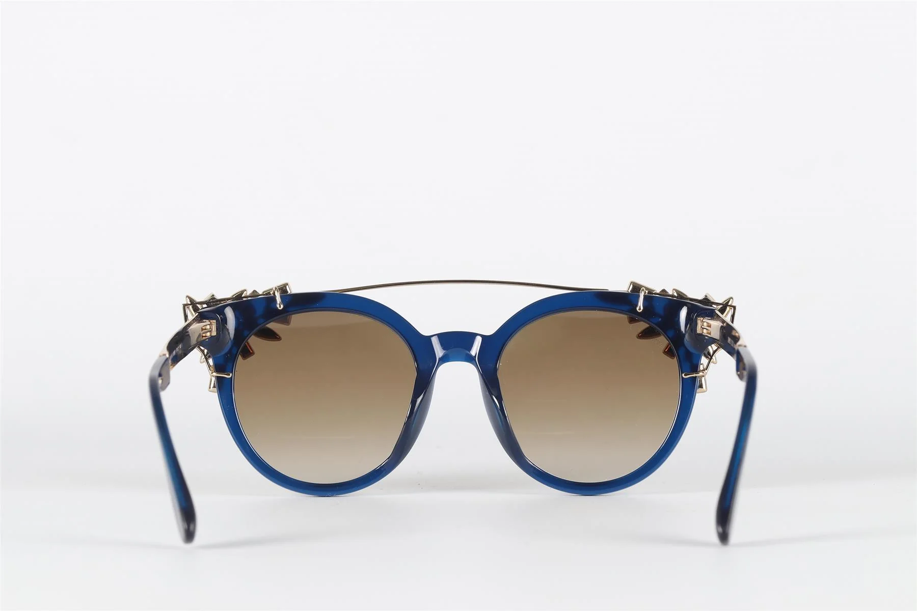 JIMMY CHOO BLUE ROUND FRAME ACETATE SUNGLASSES - Image 4