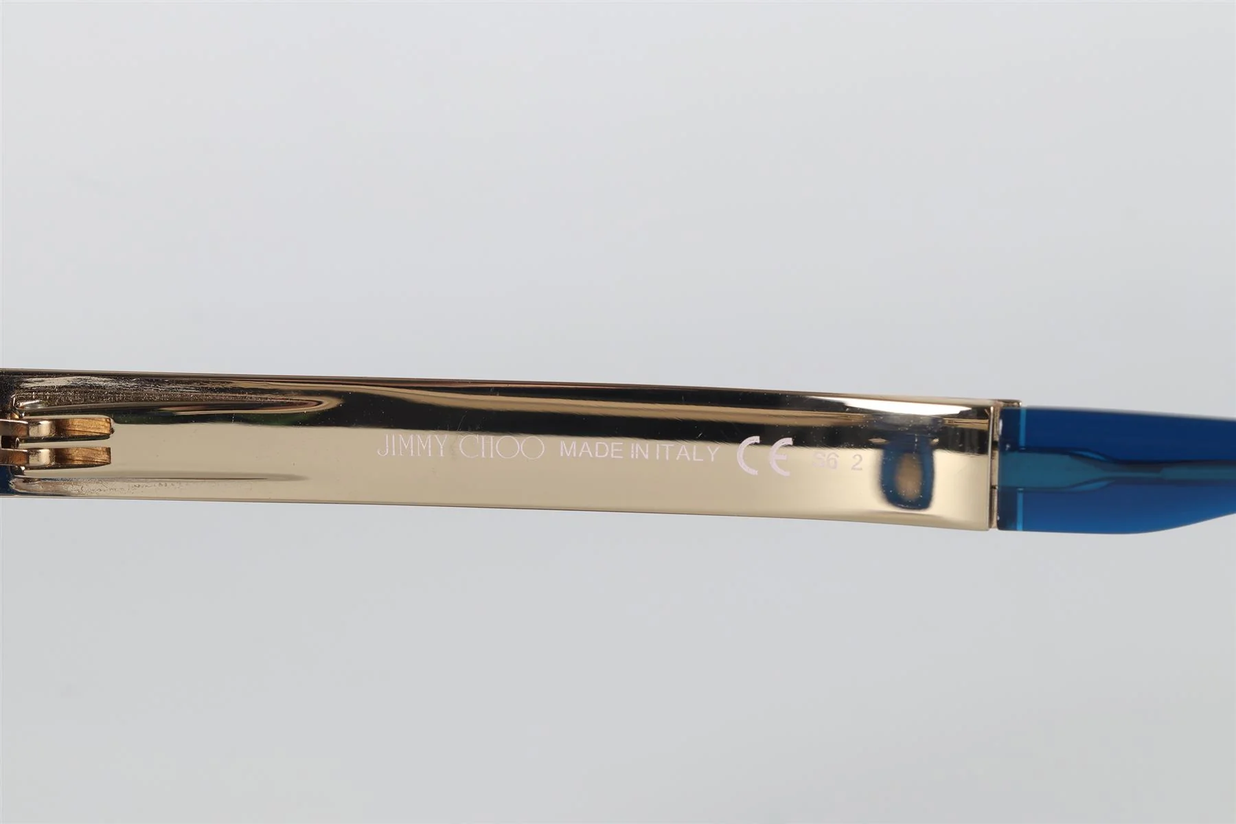 JIMMY CHOO BLUE ROUND FRAME ACETATE SUNGLASSES - Image 6