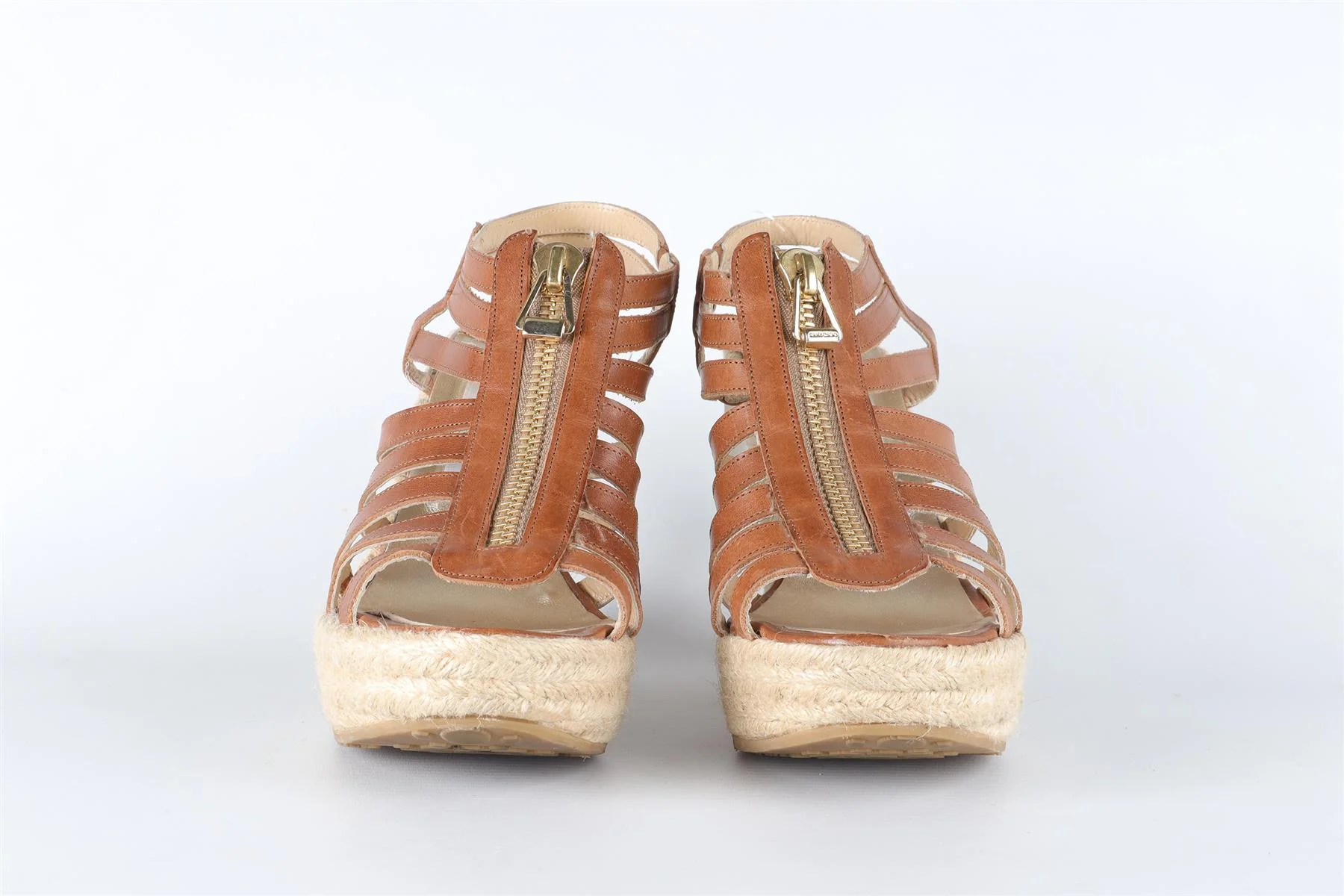 JIMMY CHOO BROWN LEATHER WEDGE SANDALS EU 38 UK 5 US 8 - Image 3