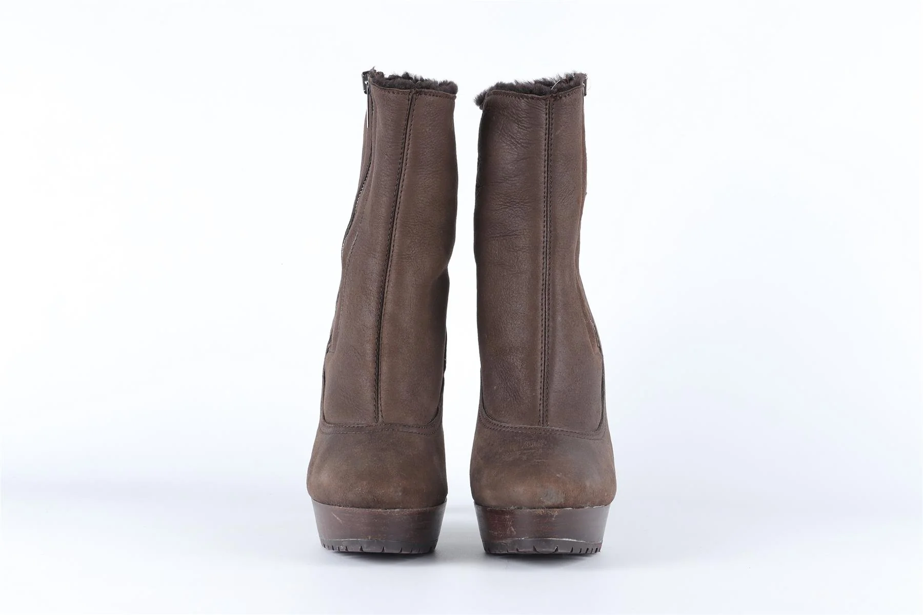 JIMMY CHOO BROWN SHEARLING AND SUEDE ANKLE BOOTS EU 38.5 UK 5.5 US 8.5 - Image 3