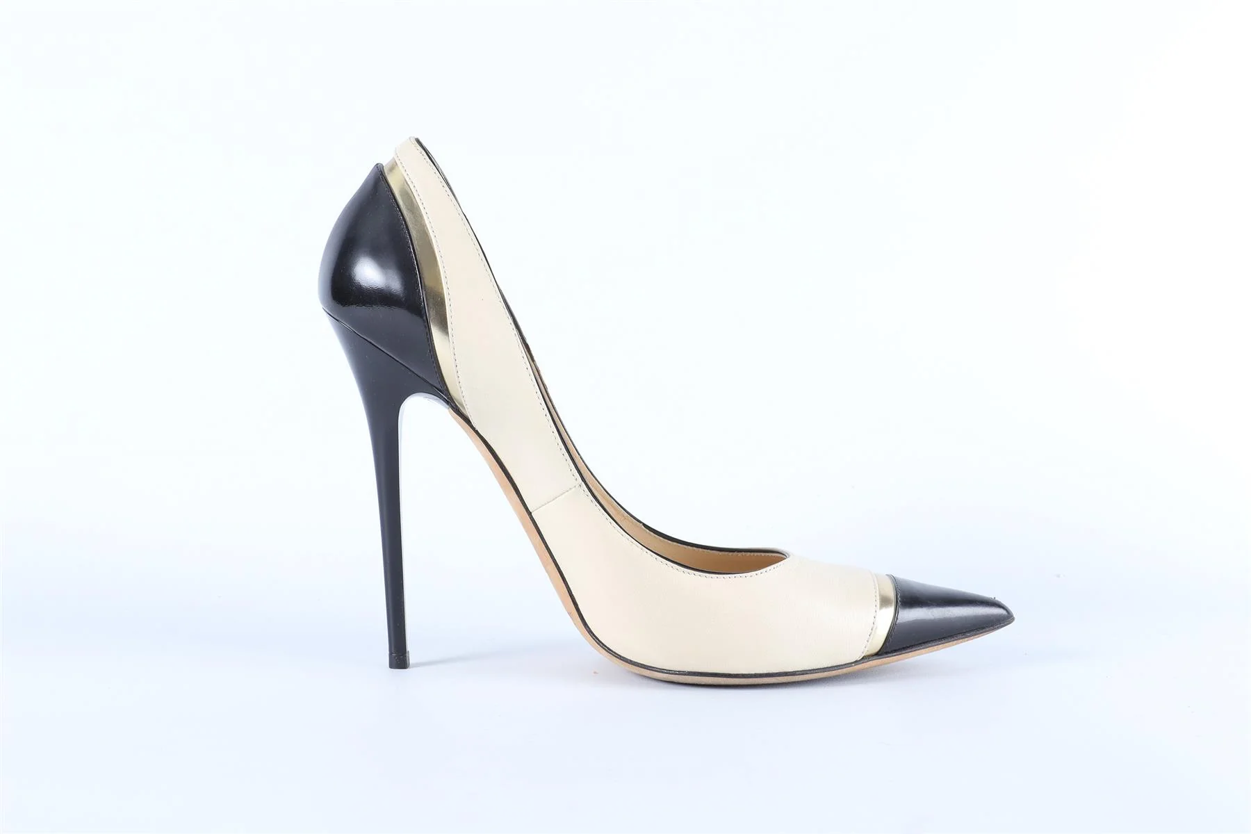 JIMMY CHOO CREAM LEATHER PUMPS EU 38.5, UK 5.5, US 8.5 - Image 2