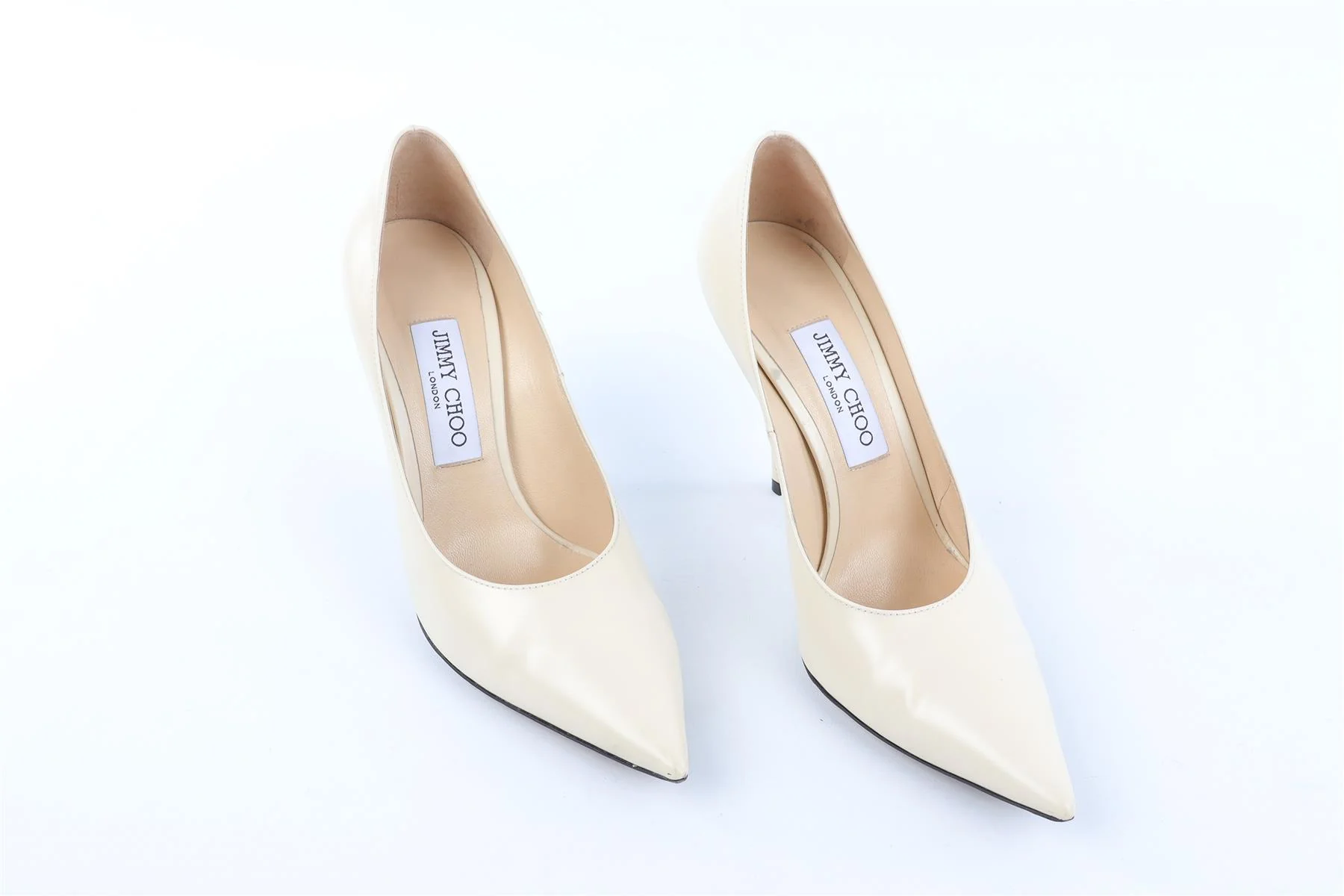 JIMMY CHOO CREAM LEATHER PUMPS EU 38.5 UK 5.5 US 8.5 - Image 5