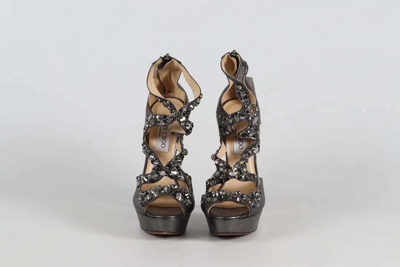 JIMMY CHOO EMBELLISHED PLATFORM HEELS EU 38 UK 5 US 8 - Image 3