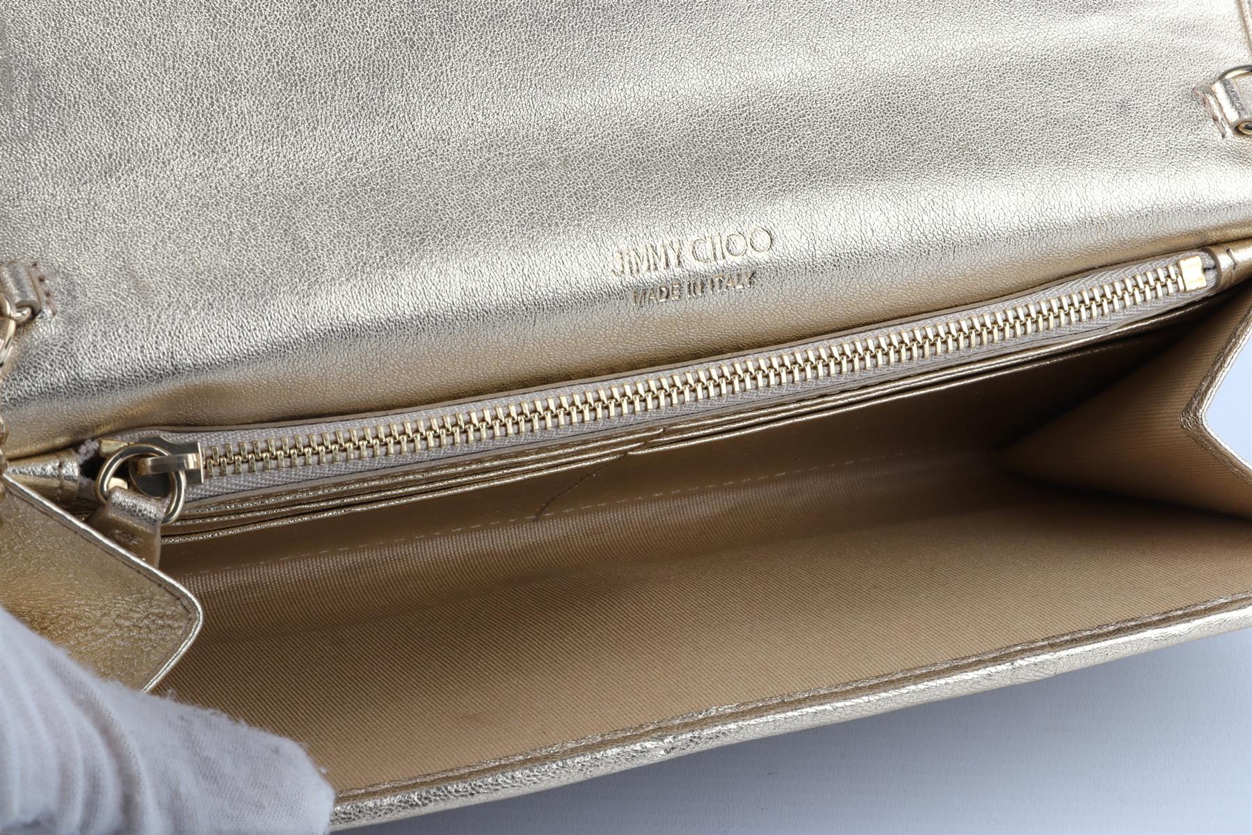 JIMMY CHOO GOLD FABRIC CLUTCH - Image 10