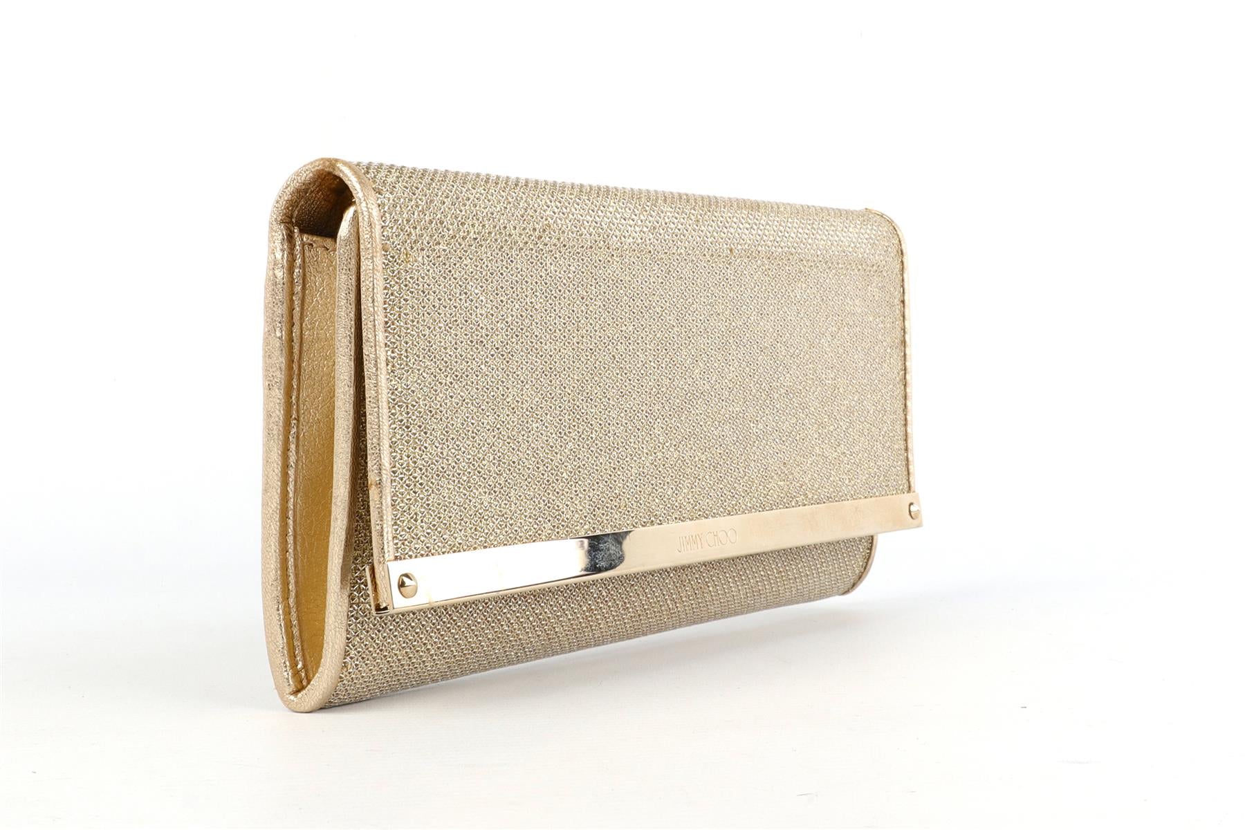 JIMMY CHOO GOLD FABRIC CLUTCH - Image 4