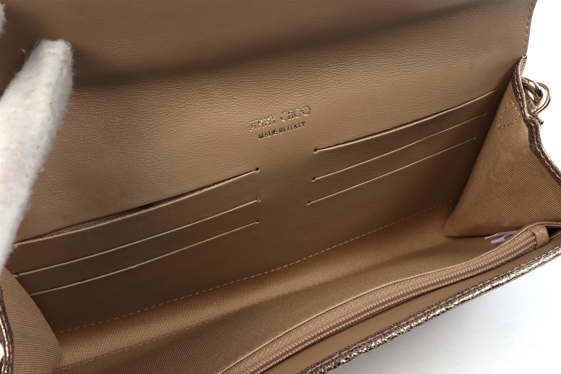 JIMMY CHOO GOLD LEATHER SHOULDER BAG - Image 10
