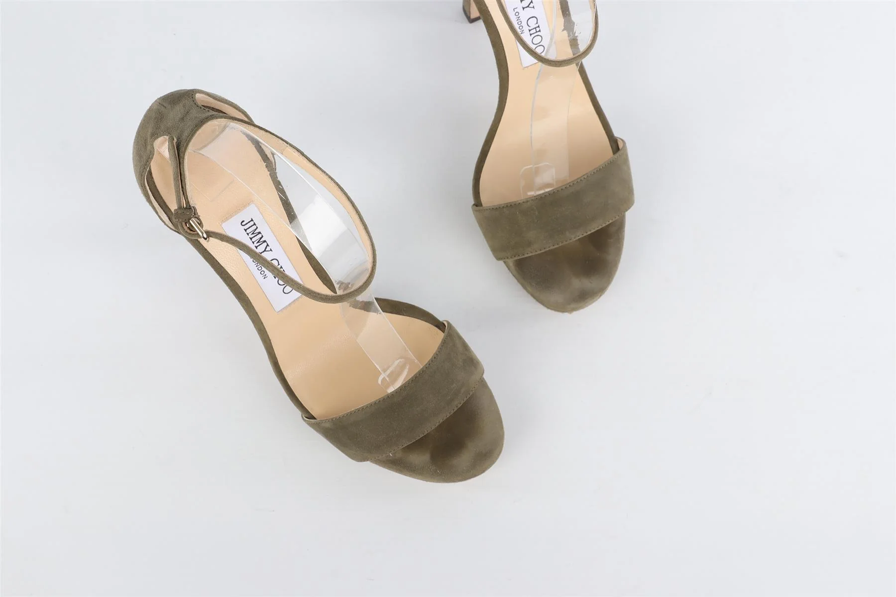 JIMMY CHOO GREEN SUEDE SANDALS EU 38 UK 5 US 8 - Image 4