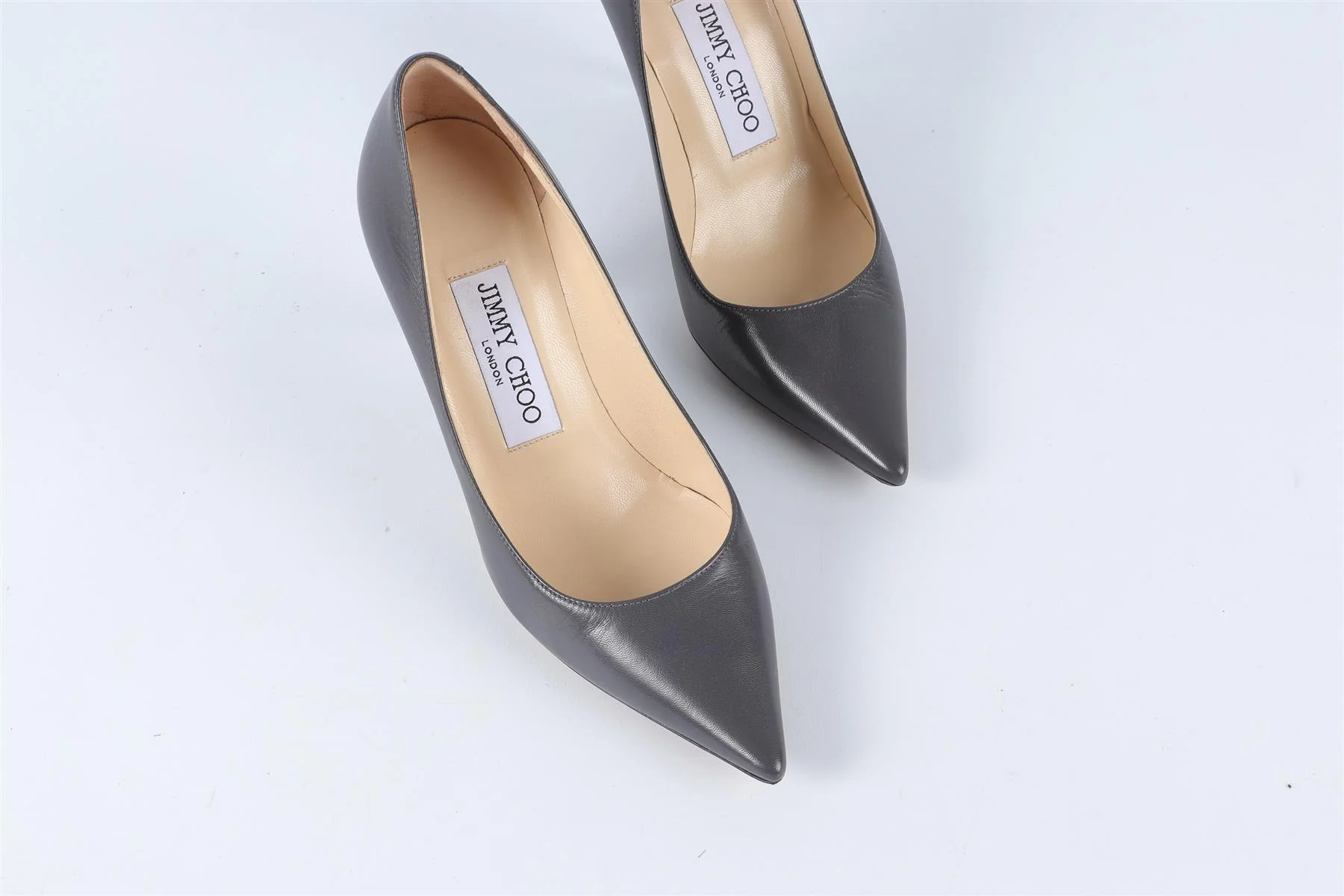JIMMY CHOO GREY LEATHER PUMPS EU 34 UK 1 US 4 - Image 4