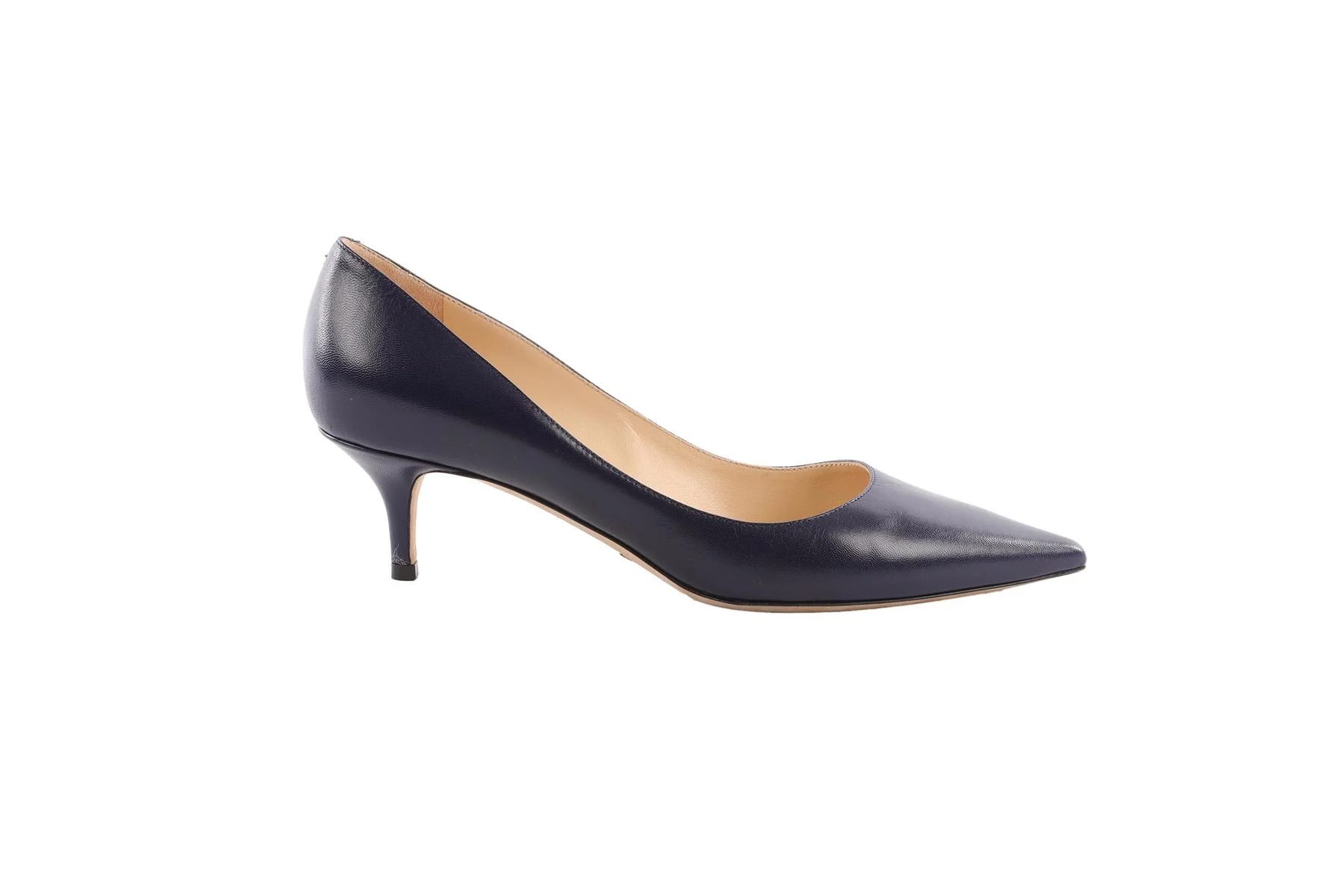 JIMMY CHOO NAVY LEATHER PUMPS EU 36.5 UK 3.5 US 6.5 - Image 2