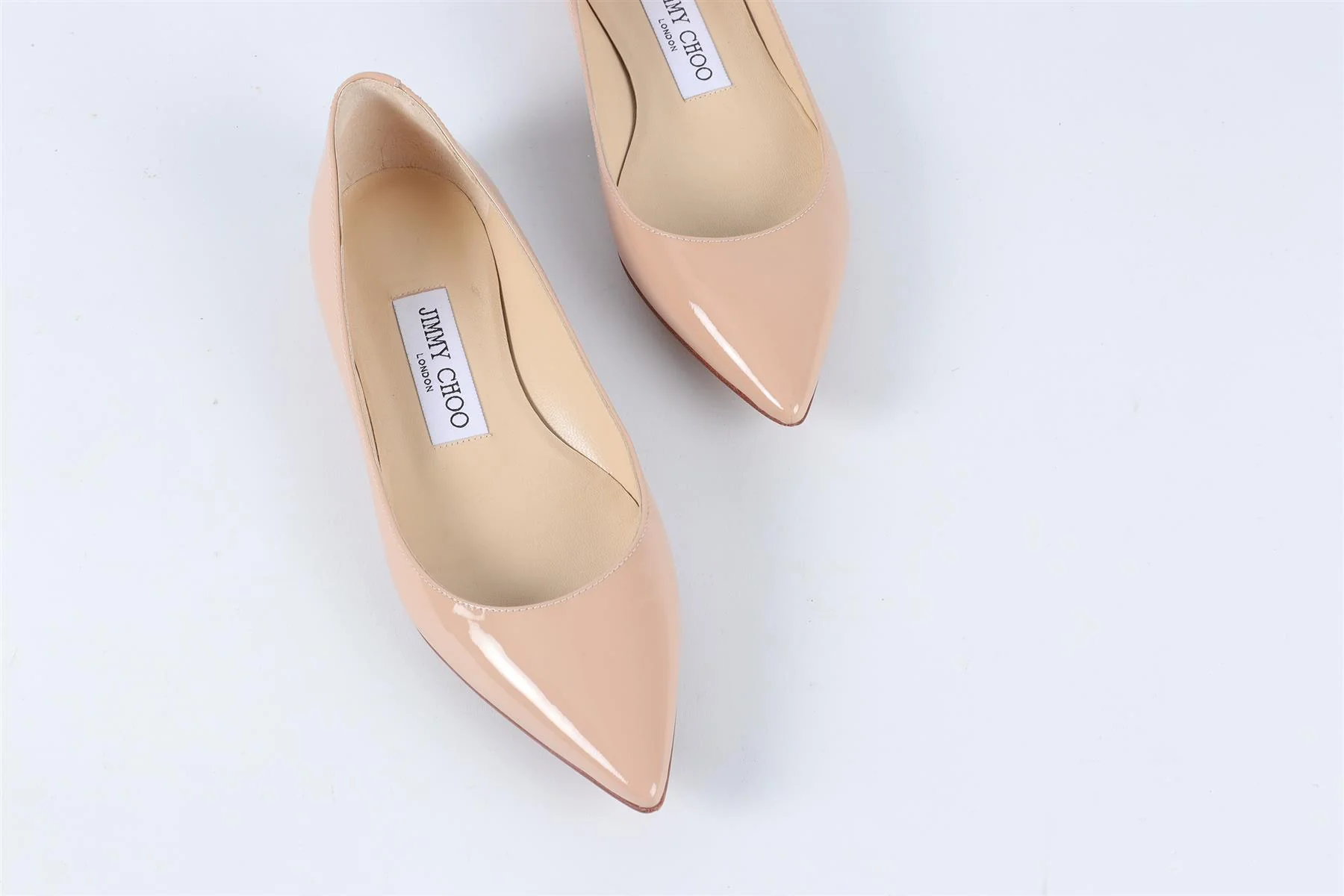JIMMY CHOO NUDE PATENT LEATHER BALLET FLATS EU 34.5 UK 1.5 US 4.5 - Image 4