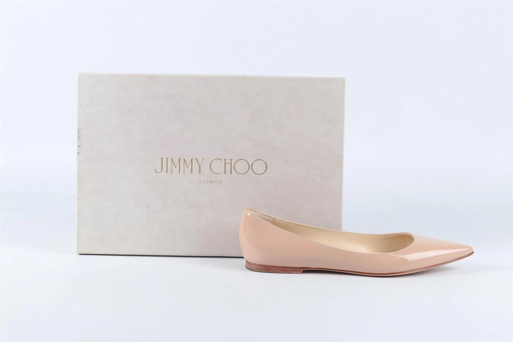 JIMMY CHOO NUDE PATENT LEATHER BALLET FLATS EU 34.5 UK 1.5 US 4.5 - Image 7