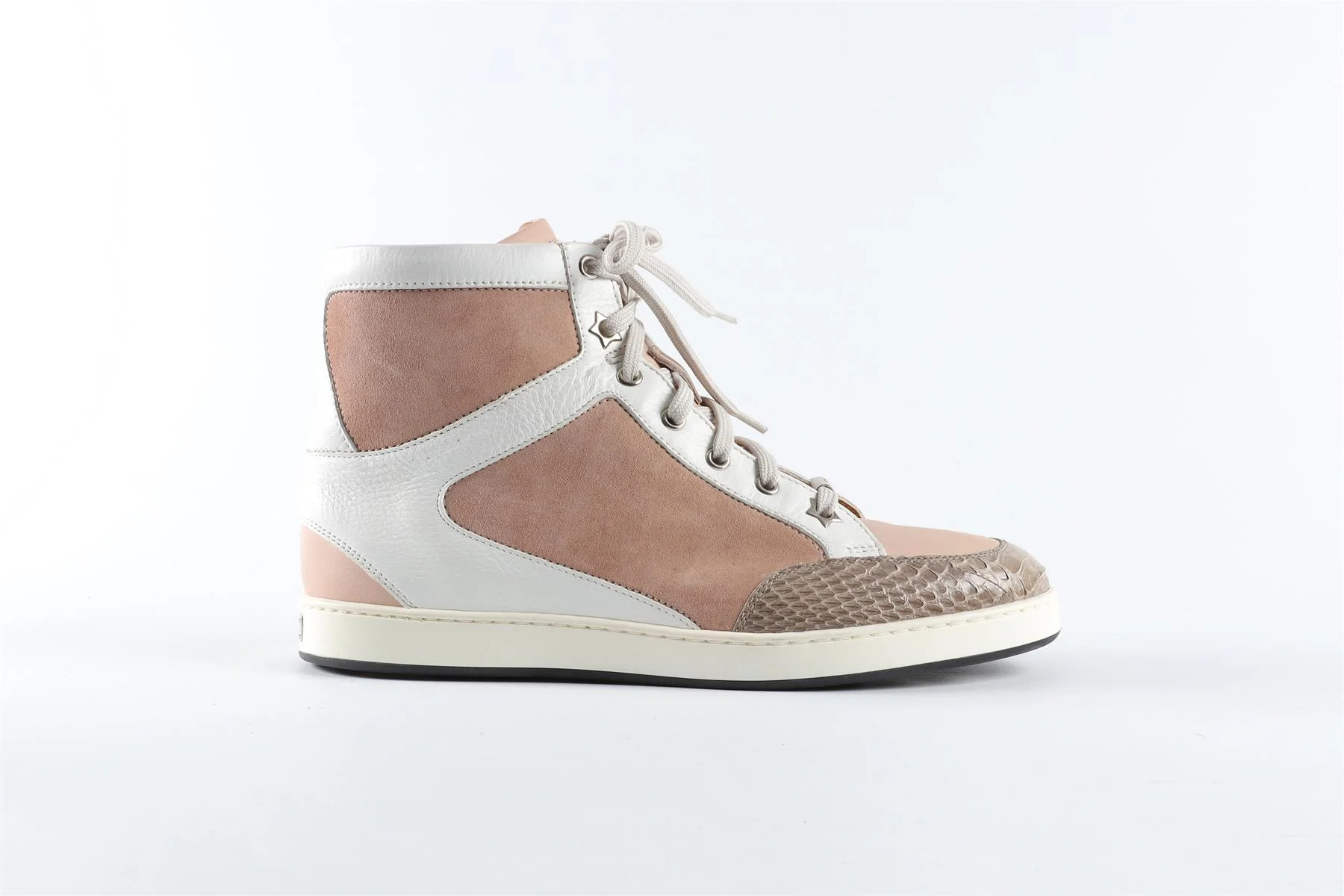 JIMMY CHOO NUDE SUEDE AND LEATHER SNEAKERS EU 38 UK 5 US 8 - Image 2