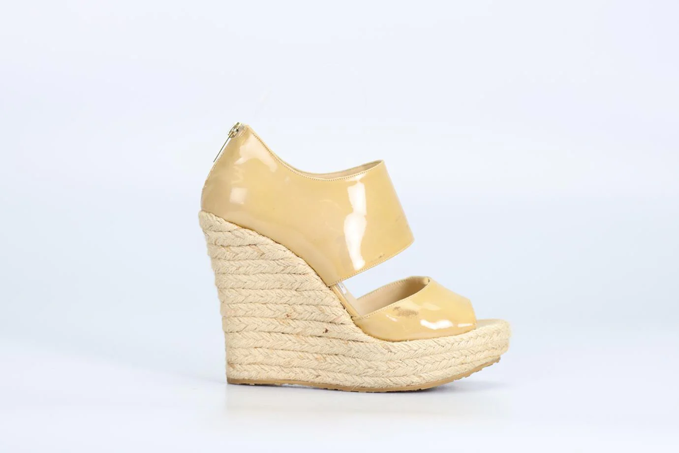 JIMMY CHOO PATENT LEATHER WEDGES ESPADRILLES EU 37 UK 4 US 7 - Image 2