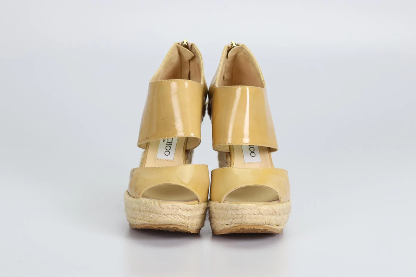 JIMMY CHOO PATENT LEATHER WEDGES ESPADRILLES EU 37 UK 4 US 7 - Image 3