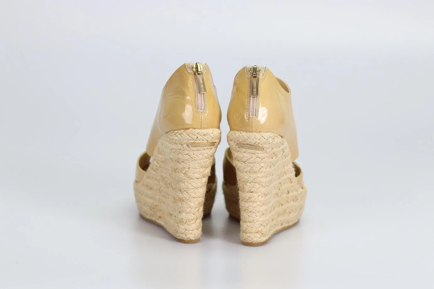 JIMMY CHOO PATENT LEATHER WEDGES ESPADRILLES EU 37 UK 4 US 7 - Image 4