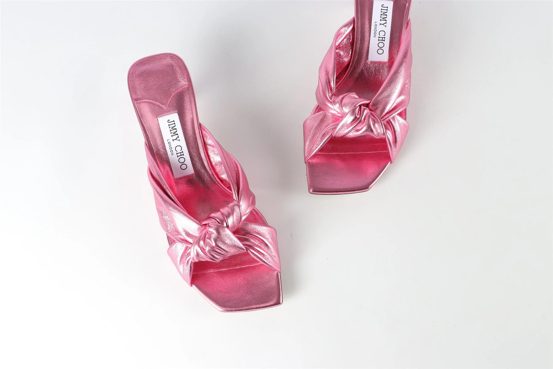 JIMMY CHOO PINK AVENUE LEATHER SANDALS EU 38 UK 5 US 8 - Image 4