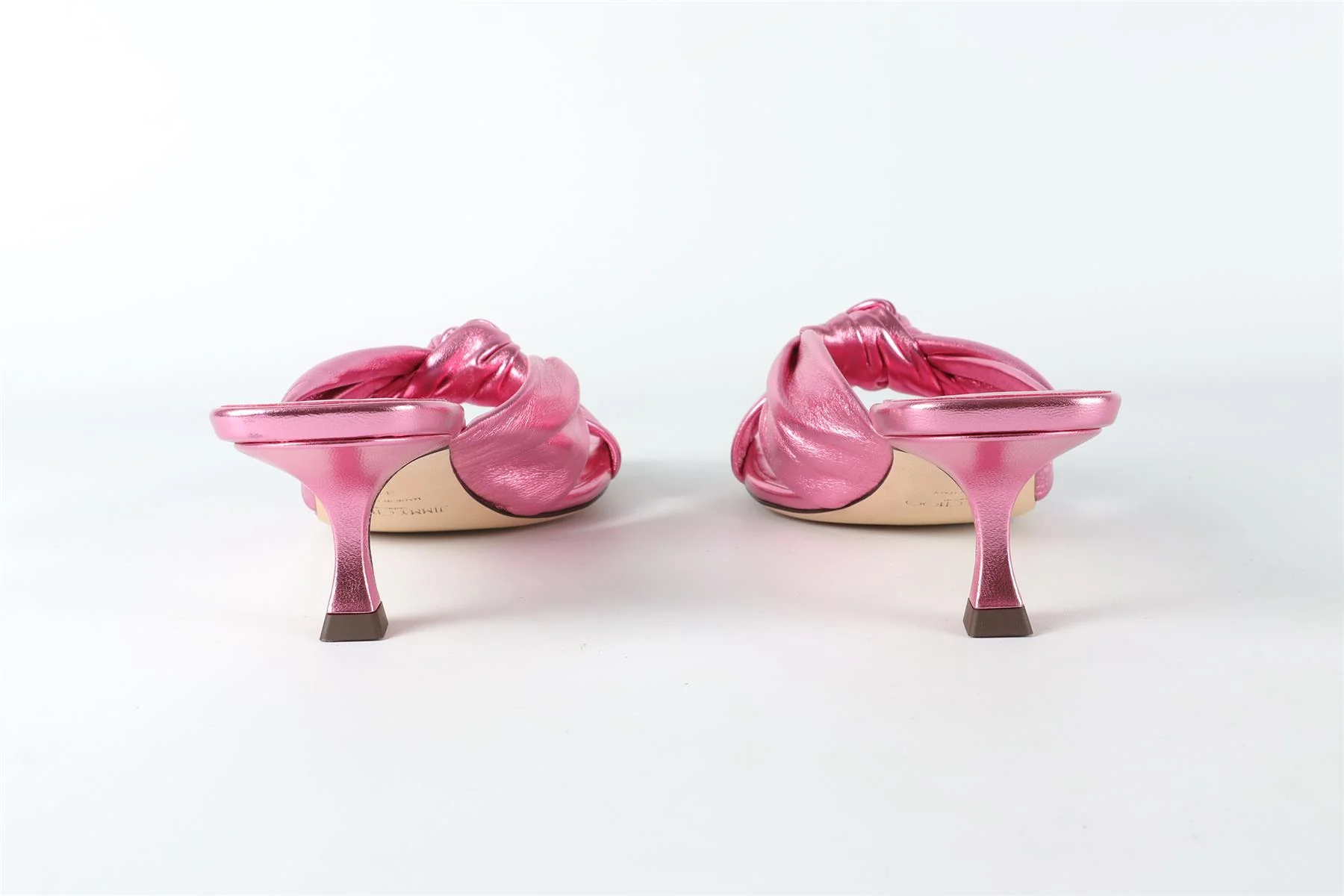 JIMMY CHOO PINK AVENUE LEATHER SANDALS EU 38 UK 5 US 8 - Image 5