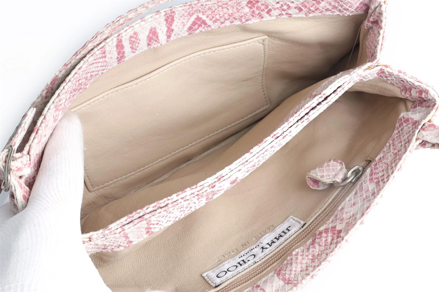JIMMY CHOO PINK NUBUCK CLUTCH - Image 12