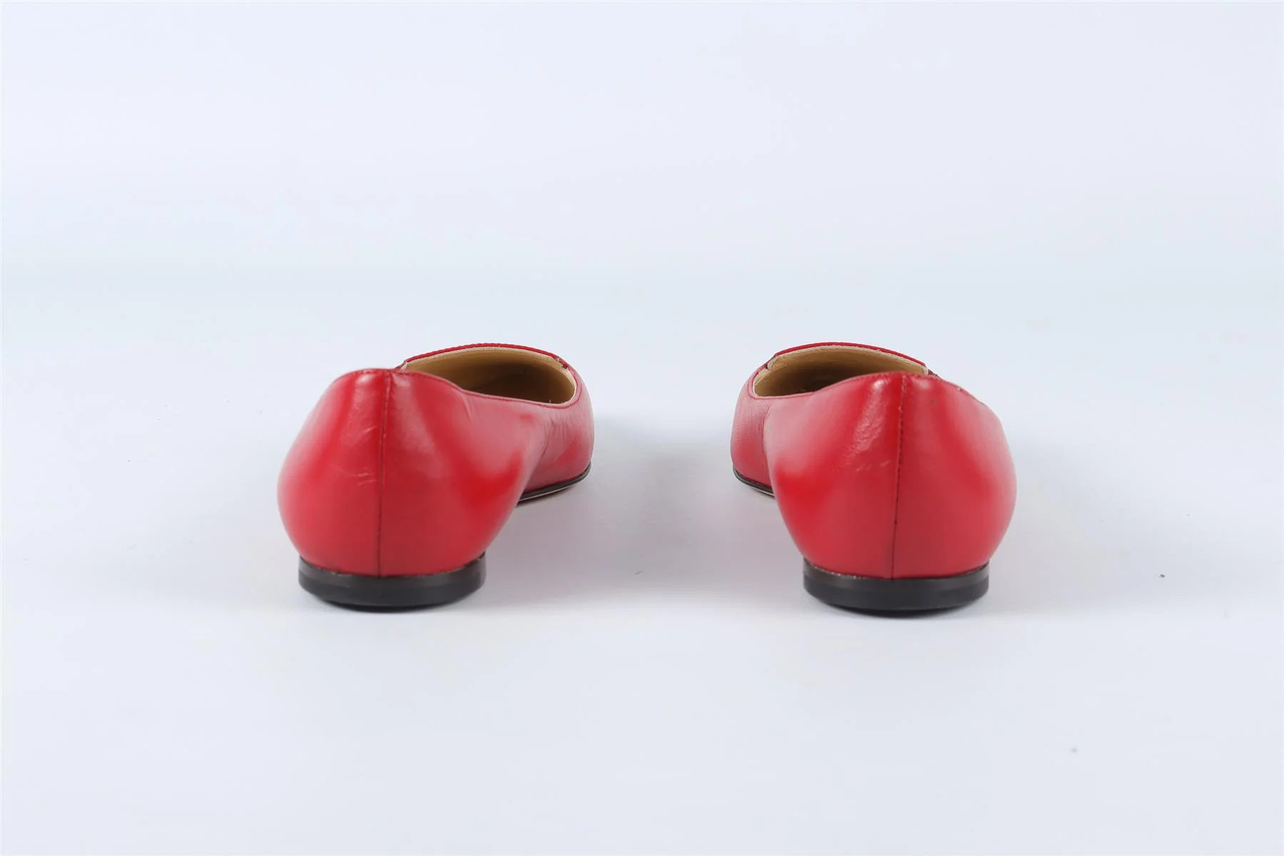 JIMMY CHOO RED LEATHER BALLET FLATS EU 34.5 UK 1.5 US 4.5 - Image 5